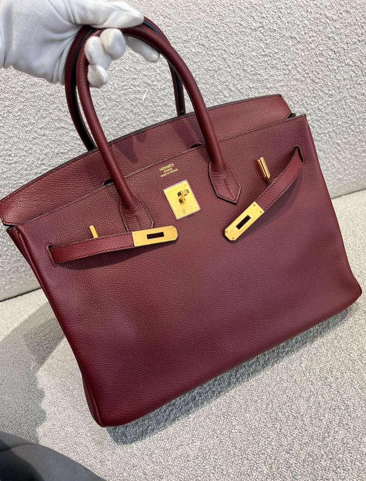 Pre-owned Hermes Birkin 35 Rouge H Togo Gold Hardware - Sourced - Bob Flawless Skincare 