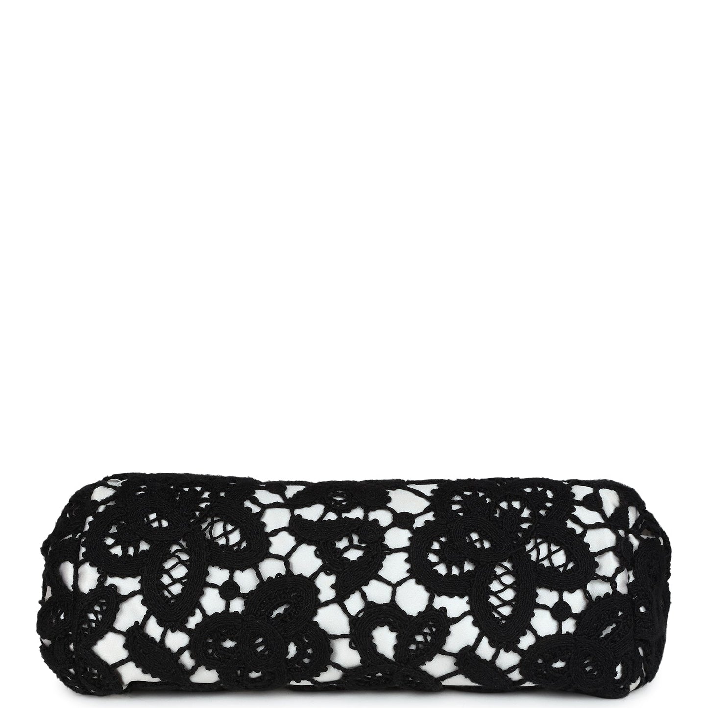 Chanel Clutch Black and White Floral Lace Gold Hardware