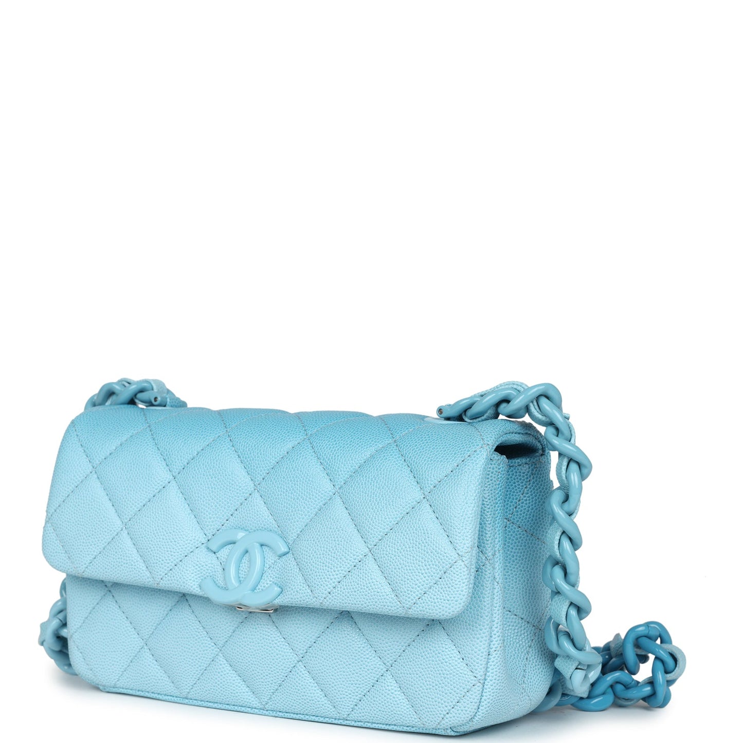 Chanel Mini Flap Bag Blue Ombre Caviar Lacquered Metal Hardware