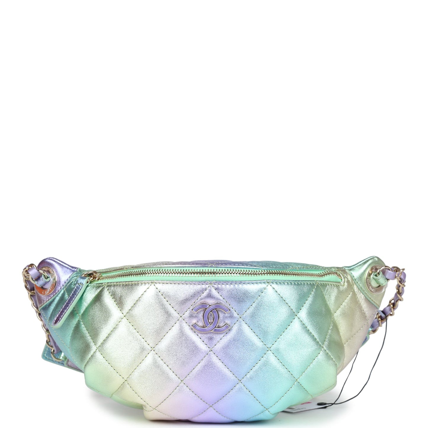 Chanel Waist Bag Rainbow Metallic Lambskin Light Gold Hardware