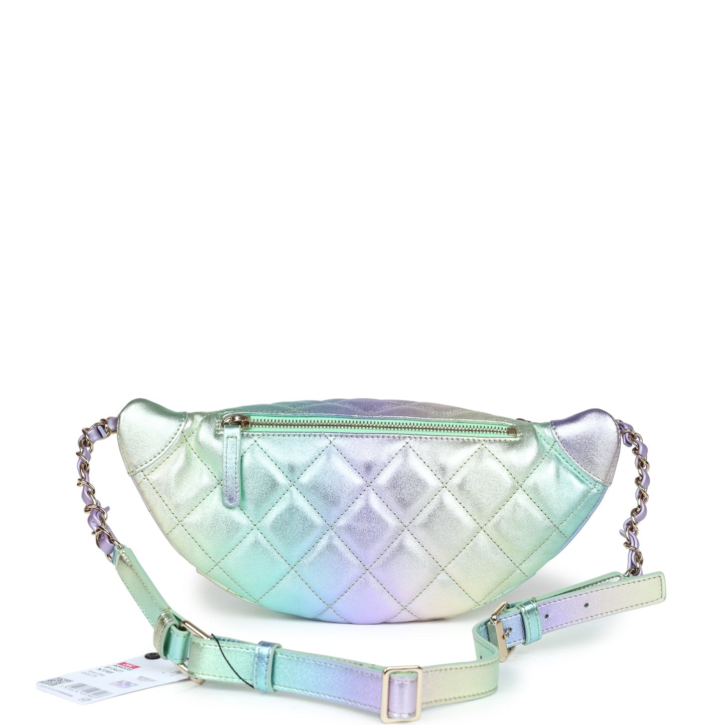 Chanel Waist Bag Rainbow Metallic Lambskin Light Gold Hardware