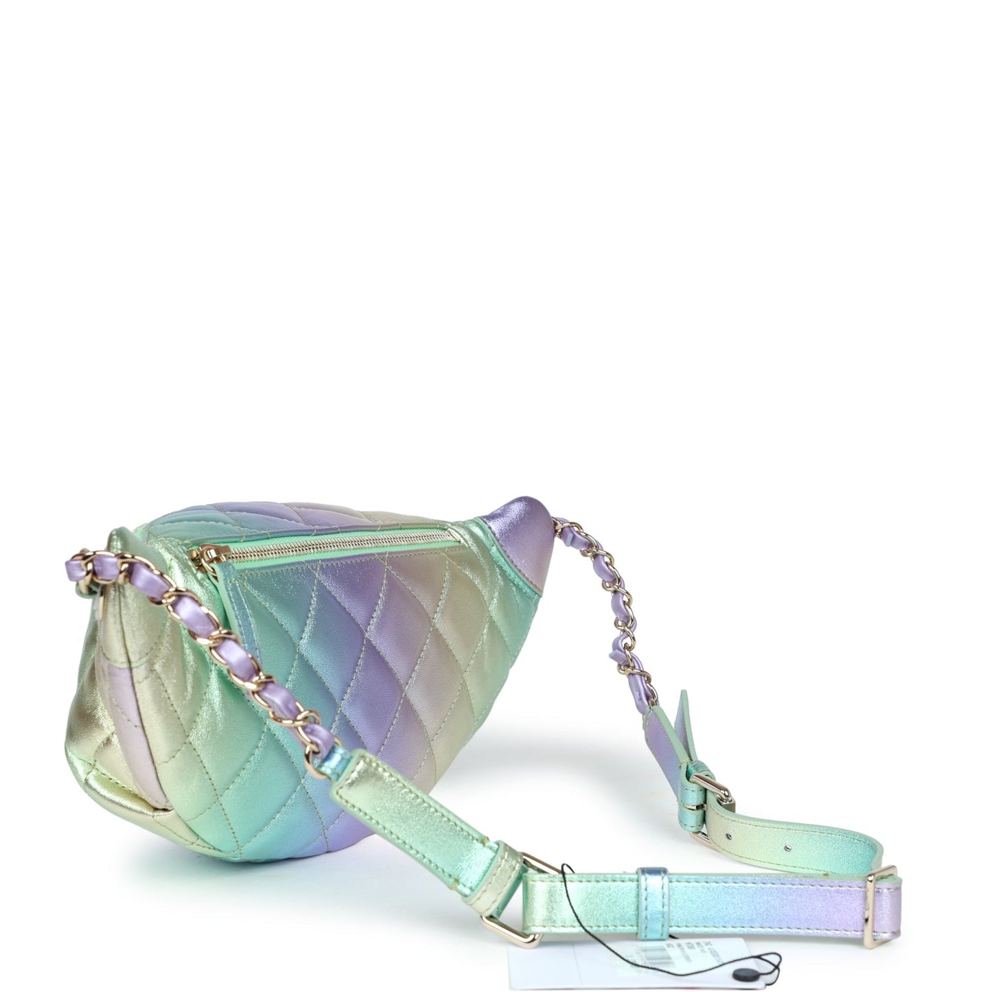 Chanel Waist Bag Rainbow Metallic Lambskin Light Gold Hardware