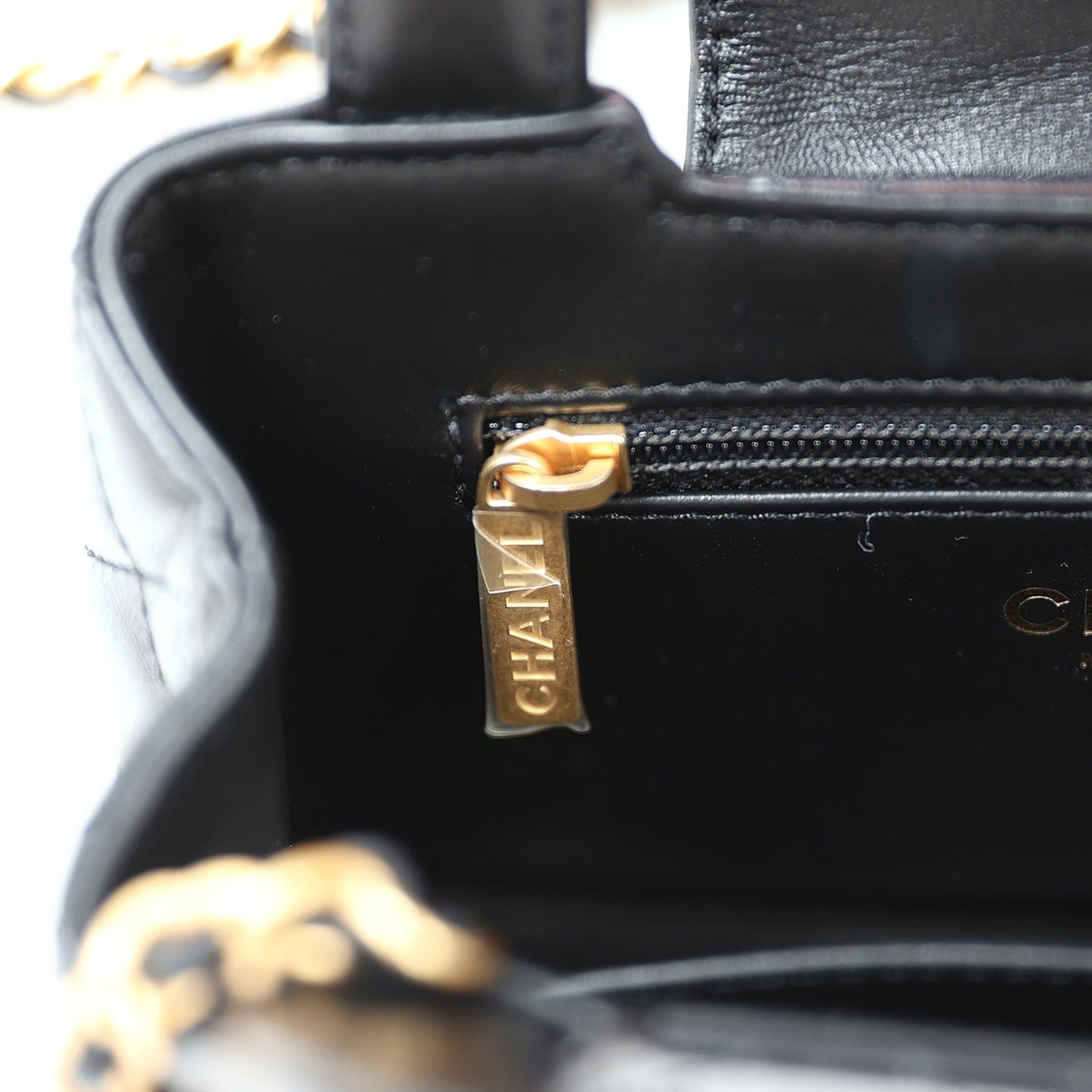 Chanel Small Kelly Shopper Black Shiny Aged Calfskin Brushed Gold Hardware