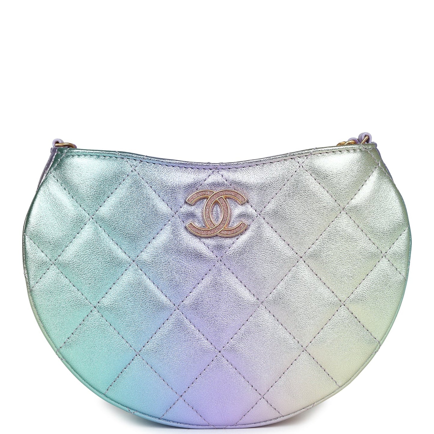 Chanel Mini Hobo Bag Rainbow Metallic Lambskin Antique Gold Hardware