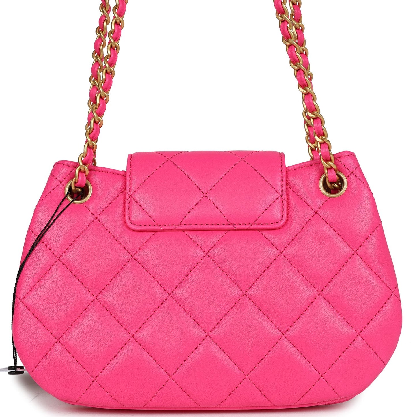 Chanel CC Mini Shoulder Bag Fuchsia Lambskin Antique Gold Hardware