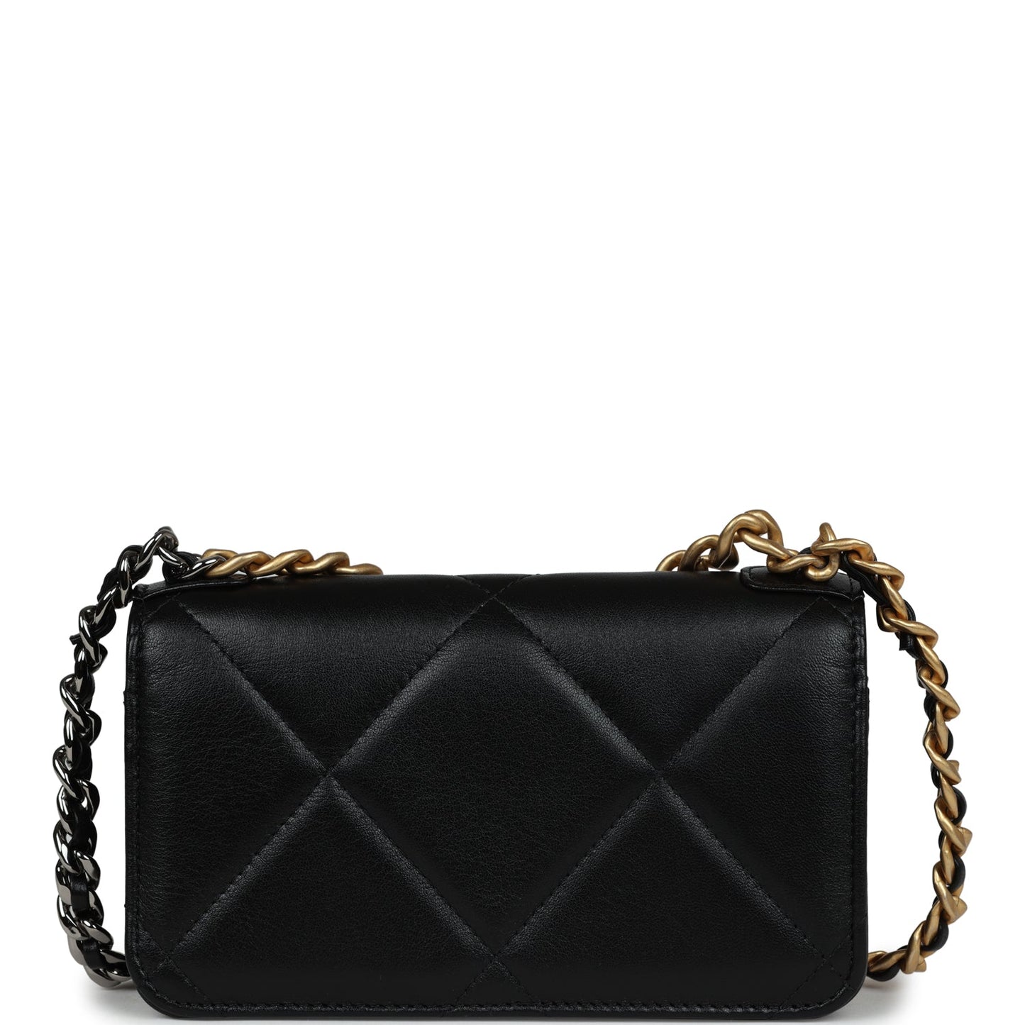 Chanel 19 Chain Clutch Bag Black Lambskin Mixed Hardware