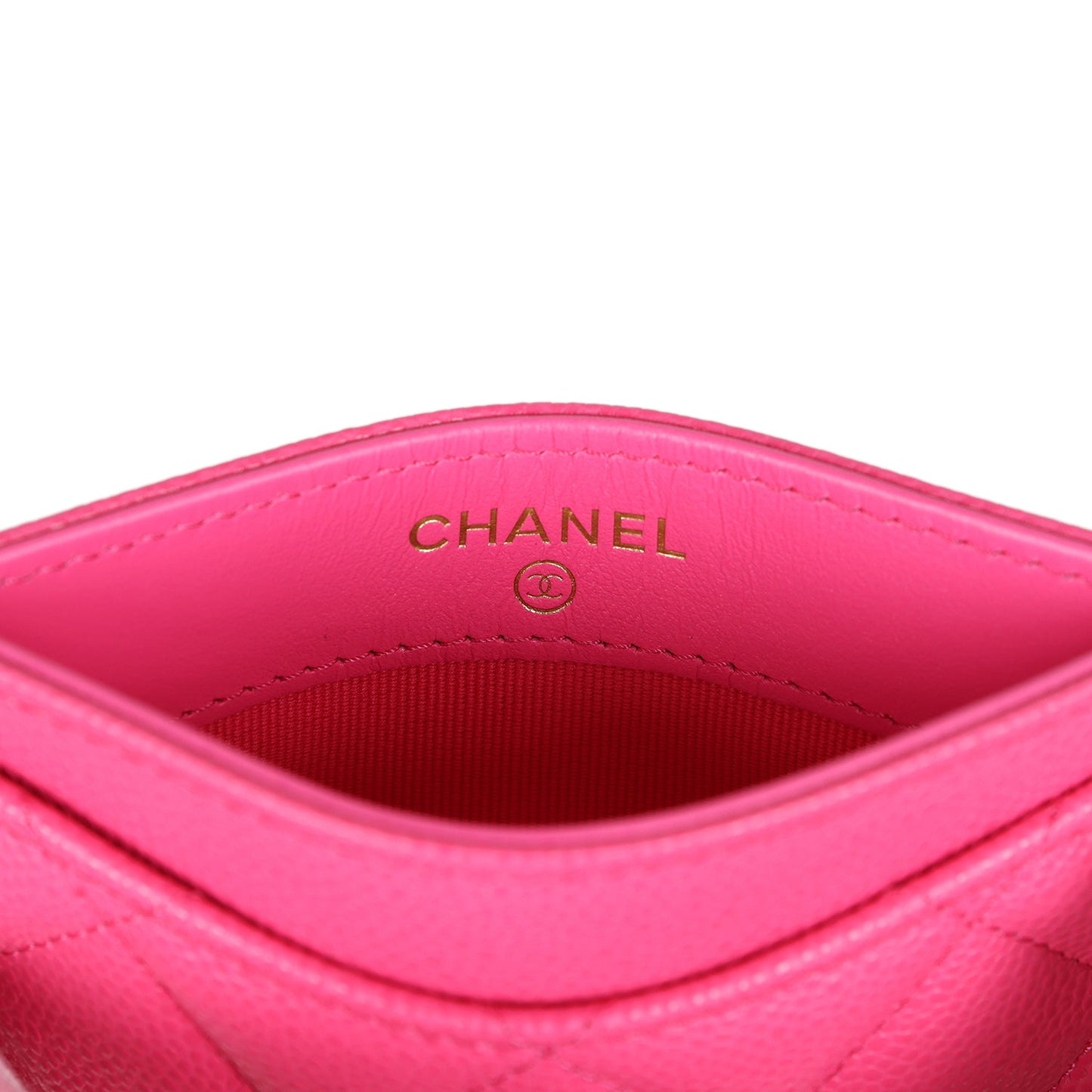 Chanel Card Holder Wallet Hot Pink Gold Hardware