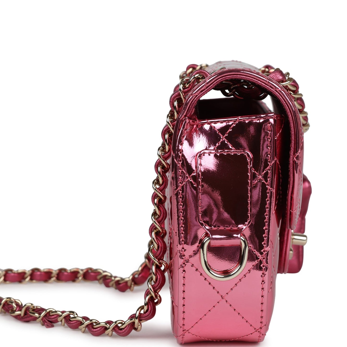 Chanel Mini Flap Bag & Star Coin Purse Pink Mirror Calfskin/Metallic Calfskin Light Gold Hardware