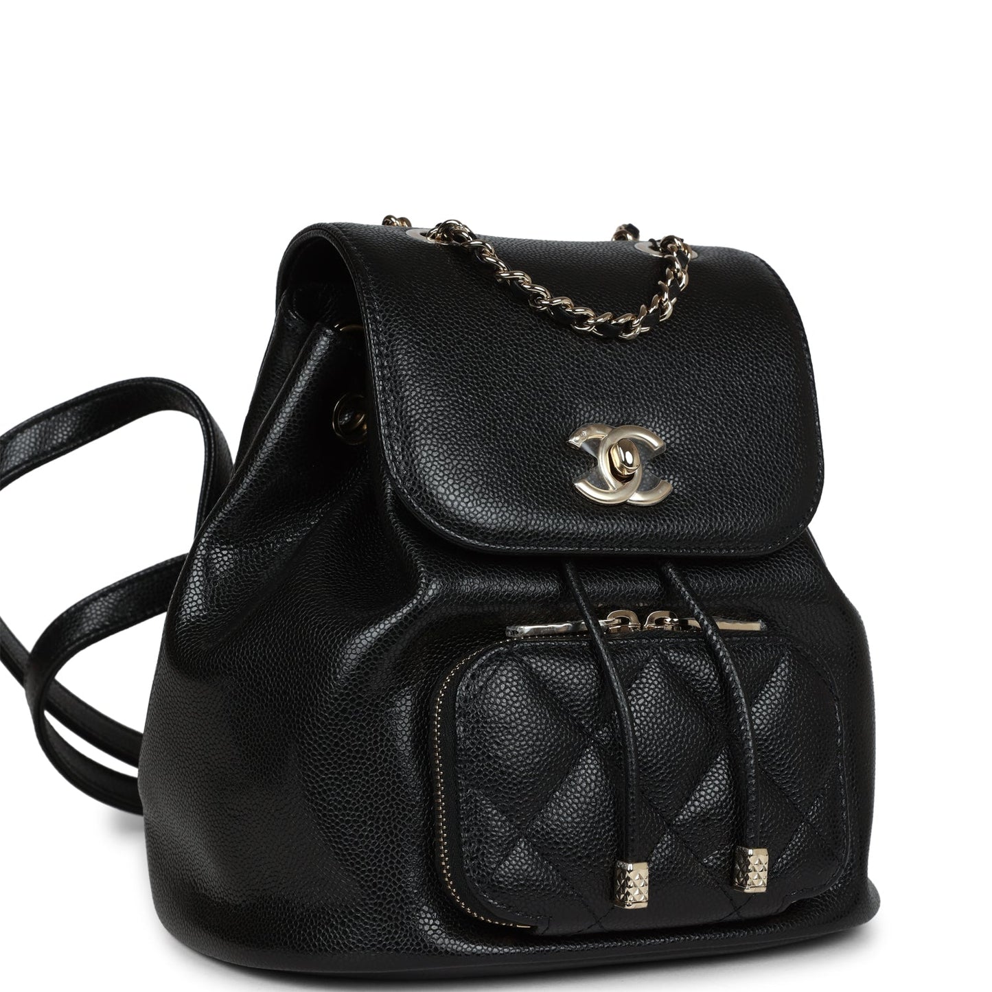 Chanel Small Business Affinity Backpack Black Caviar Light Gold Hardware