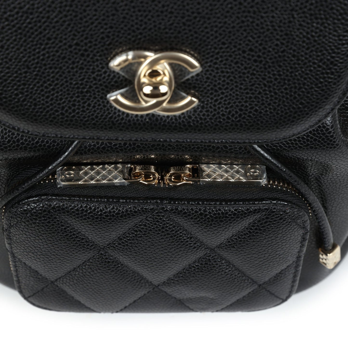 Chanel Small Business Affinity Backpack Black Caviar Light Gold Hardware