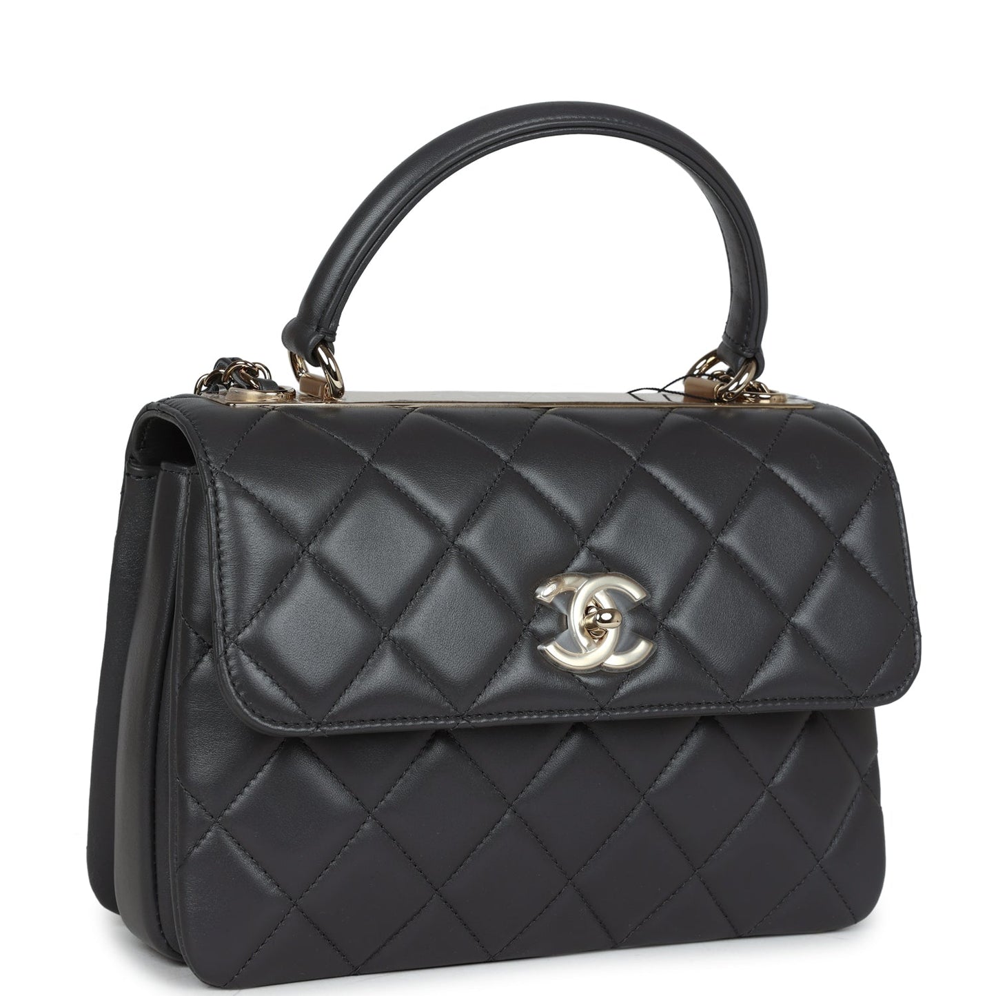 Chanel Small Trendy CC Bag Dark Grey Lambskin Light Gold Hardware