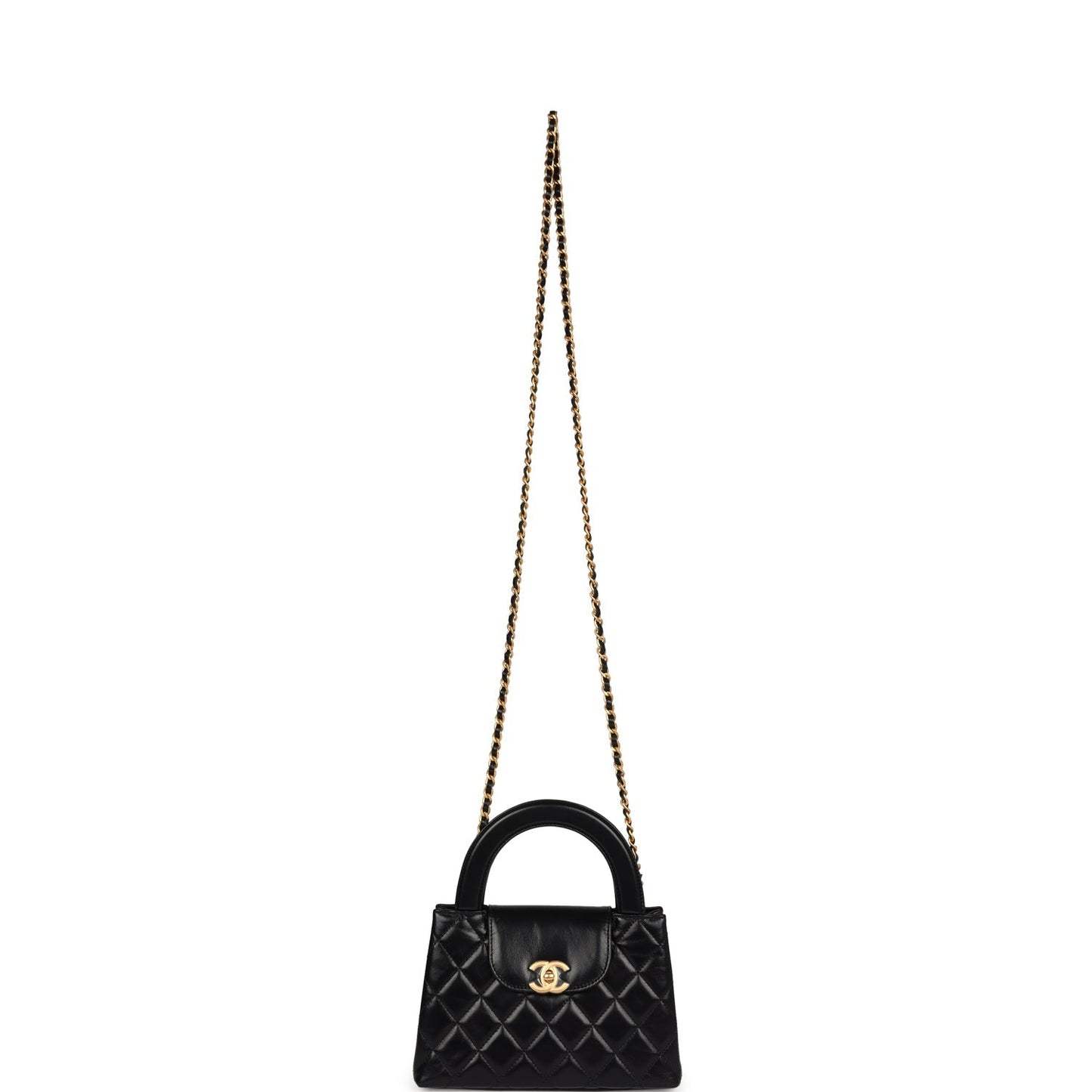 Chanel Small Kelly Shopper Black Aged Calfskin Brushed Gold Hardware