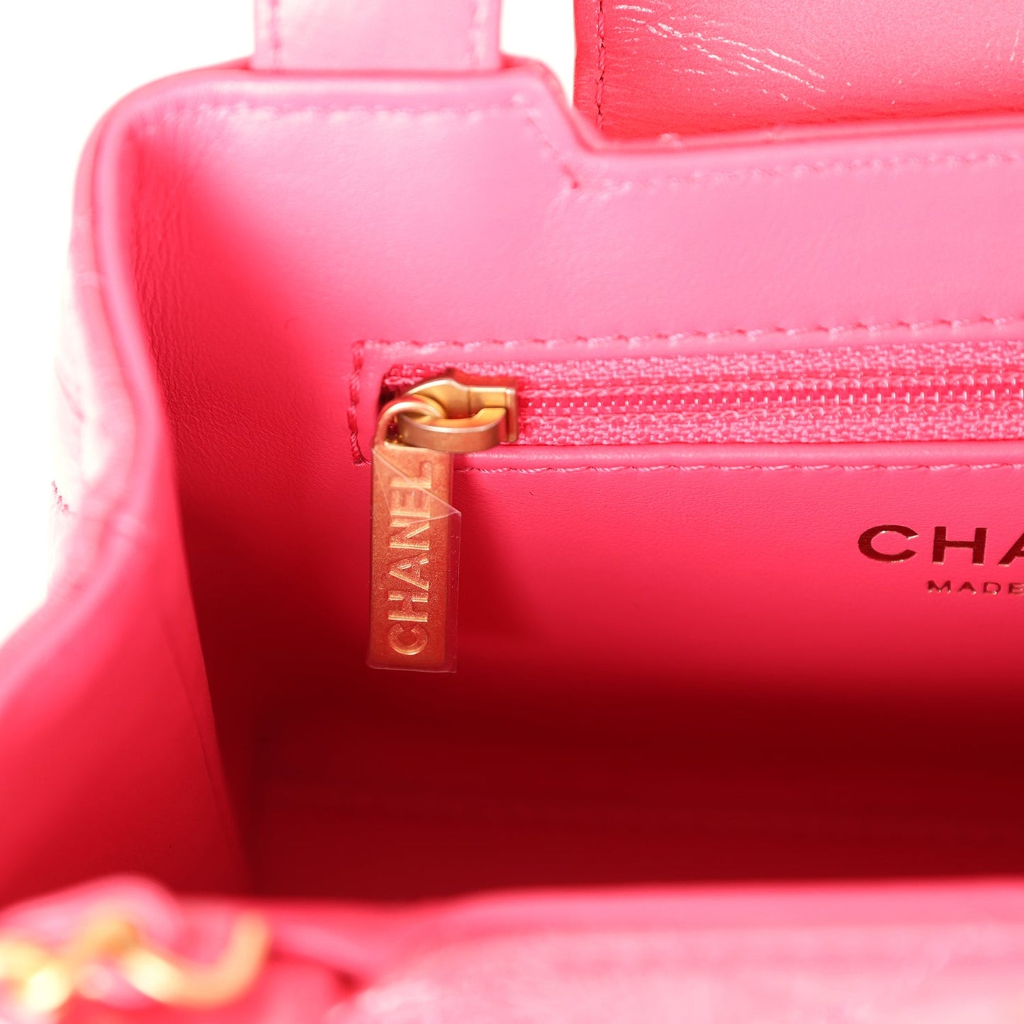 Chanel Small Kelly Shopper Dark Pink Shiny Aged Calfskin Brushed Gold Hardware