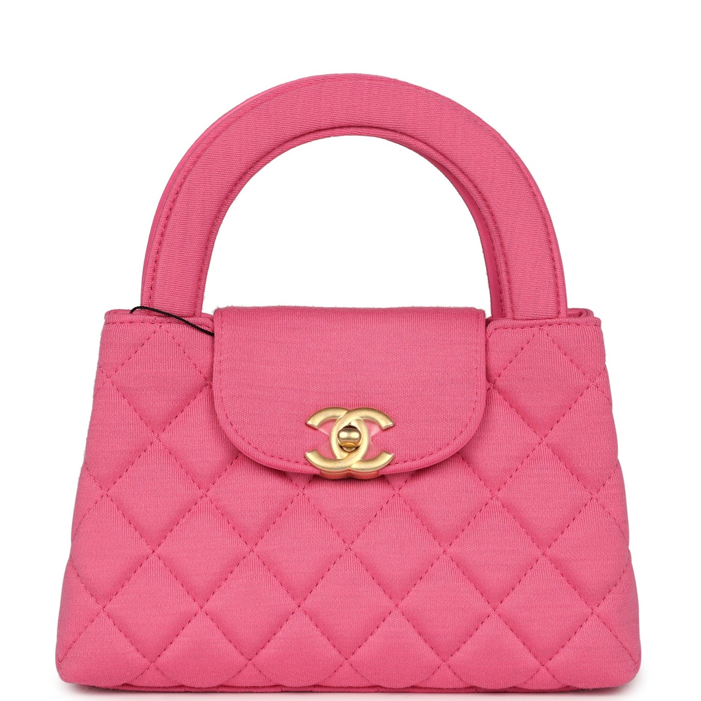 Chanel Small Kelly Dark Pink Jersey Brushed Gold Hardware