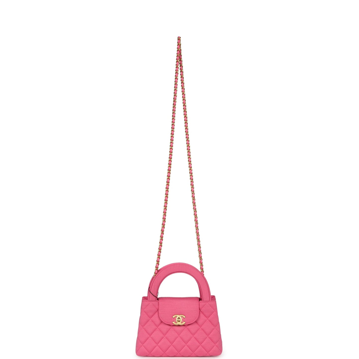 Chanel Small Kelly Dark Pink Jersey Brushed Gold Hardware