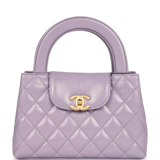 Chanel Small Kelly Shopper Light Purple Shiny Aged Calfskin Brushed Gold Hardware