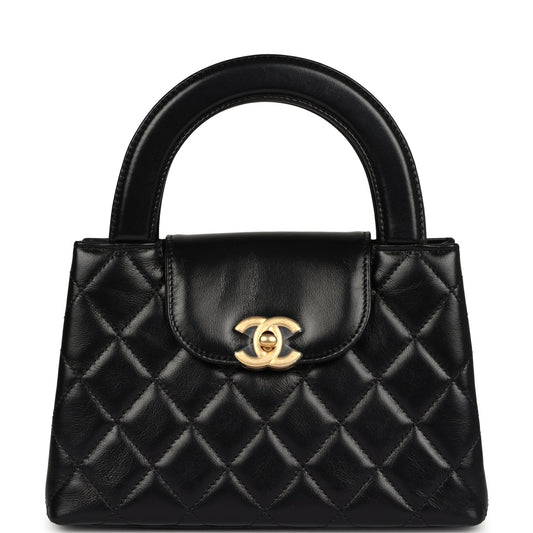 Chanel Small Kelly Black Shiny Aged Calfskin Brushed Gold Hardware - Bob Flawless Skincare 