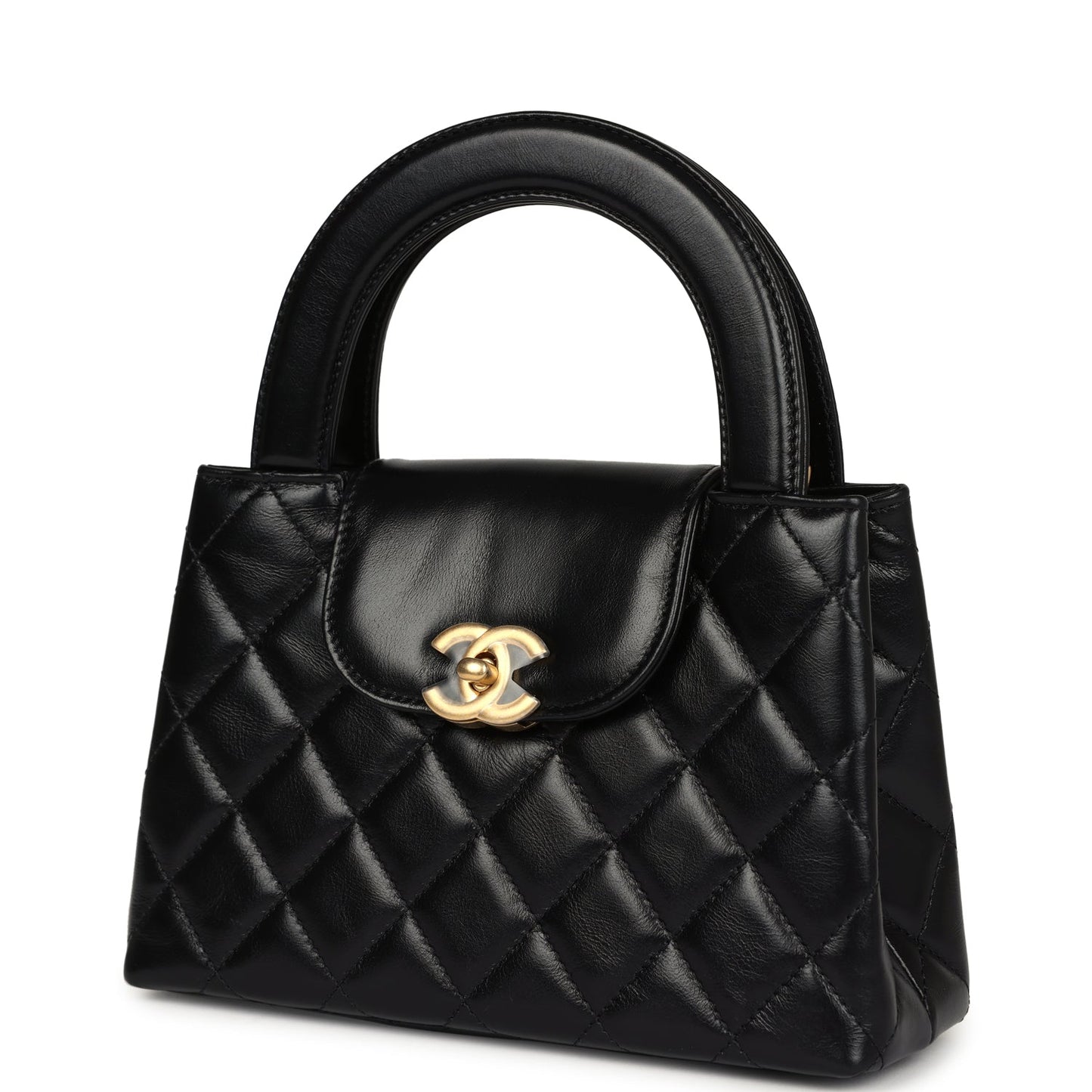 Chanel Small Kelly Black Shiny Aged Calfskin Brushed Gold Hardware - Bob Flawless Skincare 