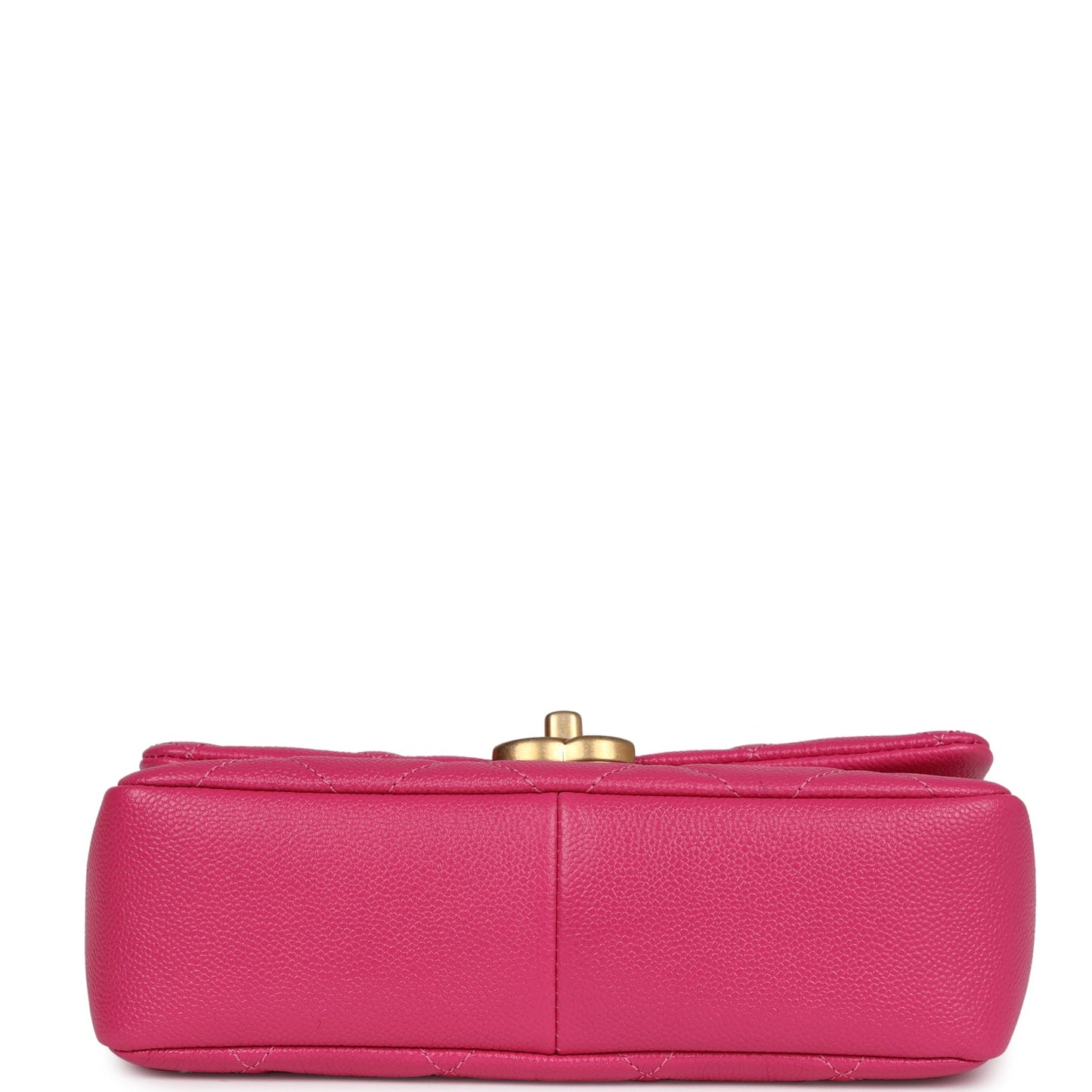 Chanel Small Melody Flap Bag Dark Pink Caviar Aged Gold Hardware