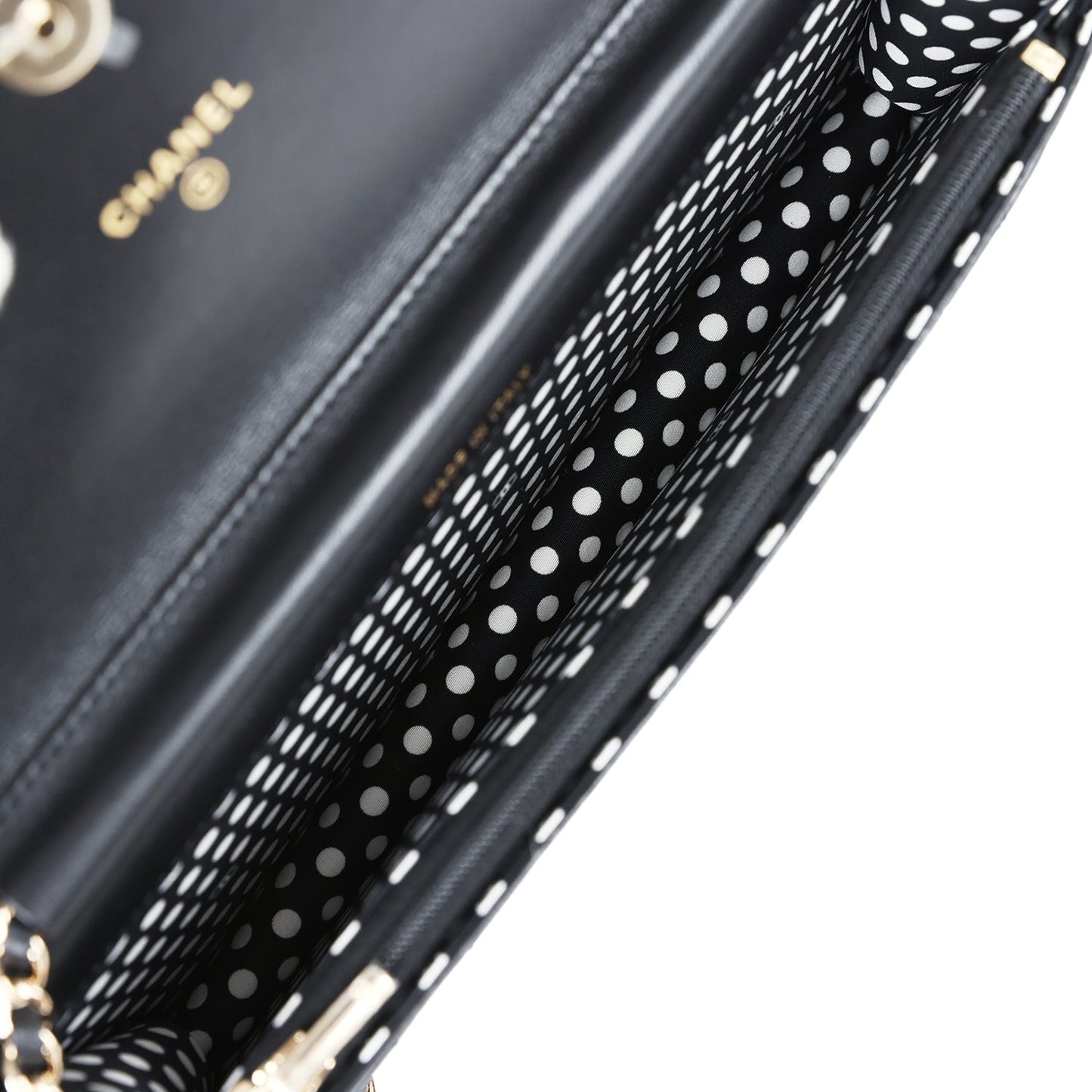 Chanel Small Pearl Clutch with Chain Black Lambskin Gold Hardware