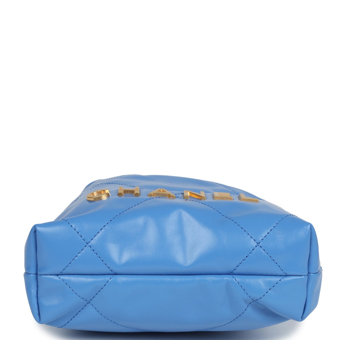 Chanel 22 Mini Blue Shiny Aged Calfskin Gold Hardware