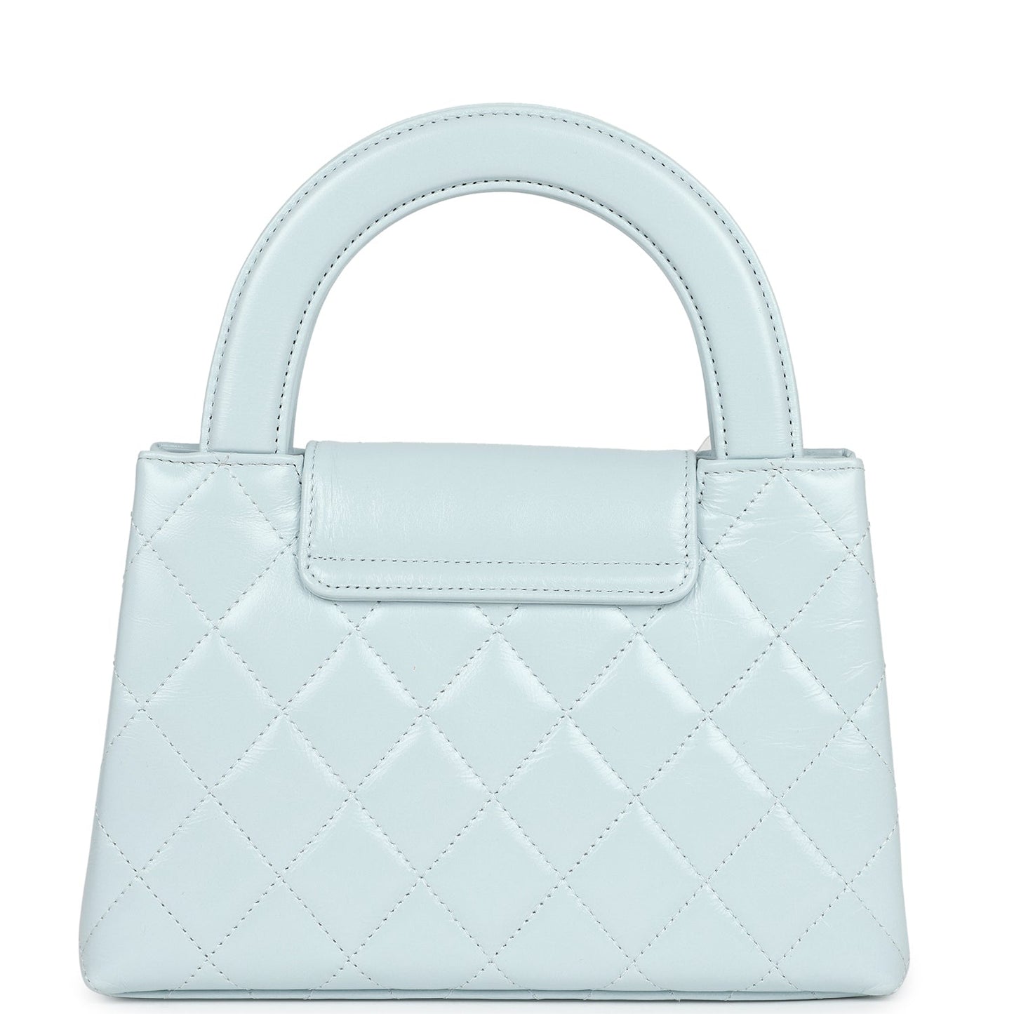 Chanel Small Kelly Shopper Light Blue Shiny Aged Calfskin Brushed Gold Hardware