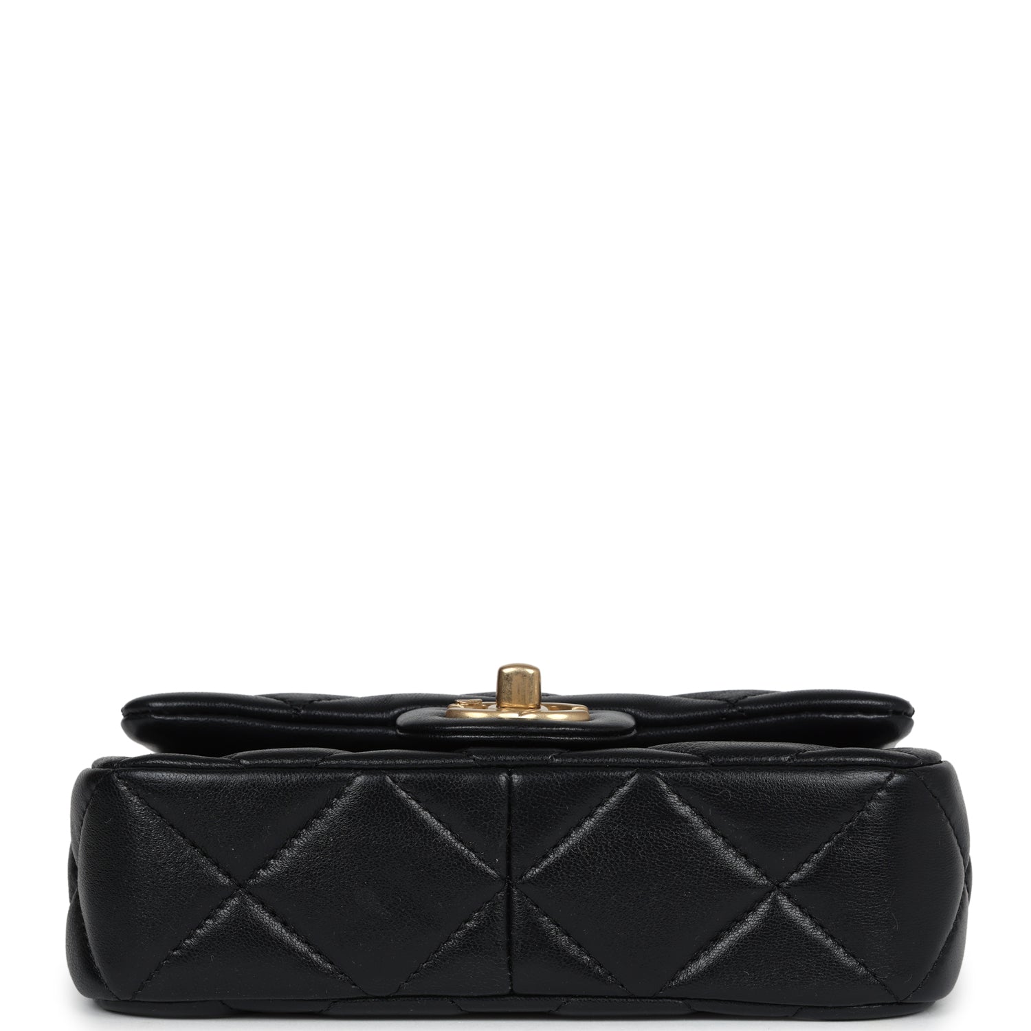 Chanel Mini Square Pearl Flap Bag Black Lambskin Brushed Gold Hardware - Bob Flawless Skincare 