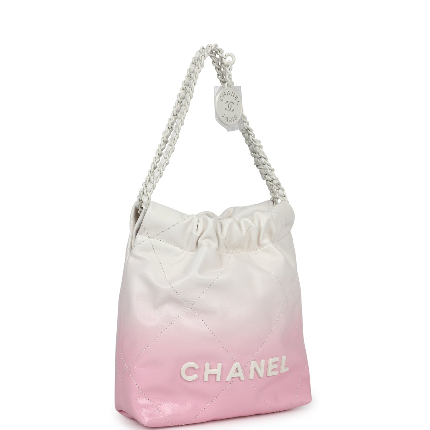 Chanel Mini 22 Pink and White Ombre Calfskin Light Gold Hardware - Bob Flawless Skincare 