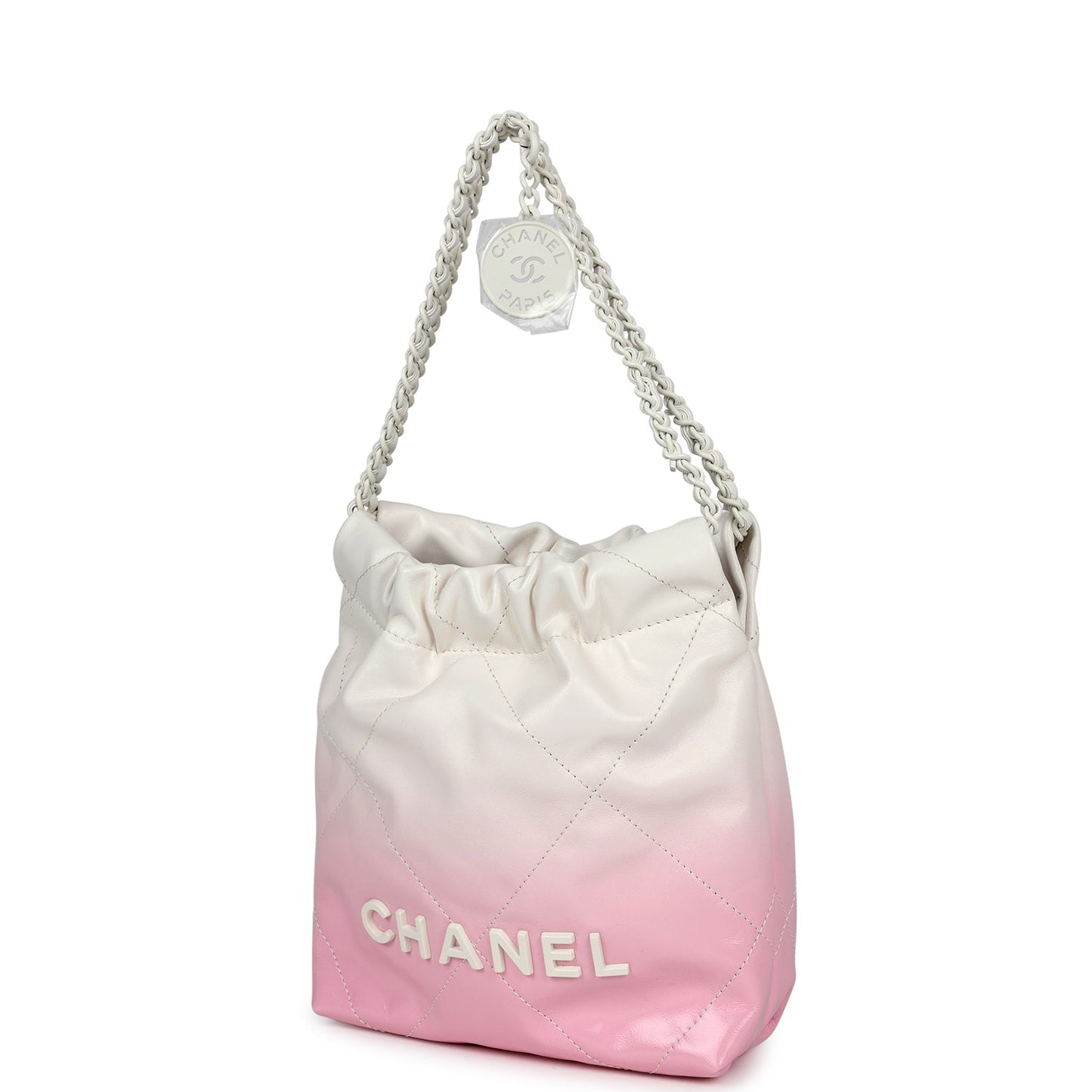 Chanel Mini 22 Pink and White Ombre Calfskin Light Gold Hardware - Bob Flawless Skincare 