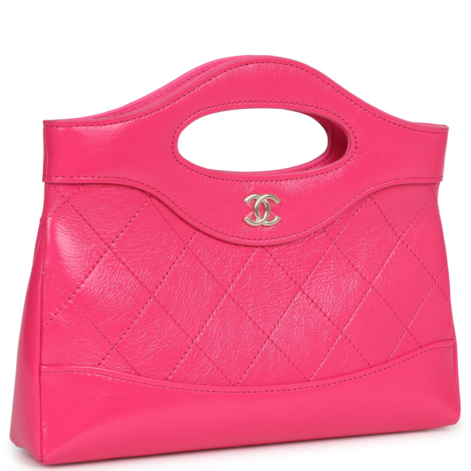 Pre-owned Chanel Nano 31 Shopper Hot Pink Shiny Aged Calfskin Gold Hardware - Bob Flawless Skincare 