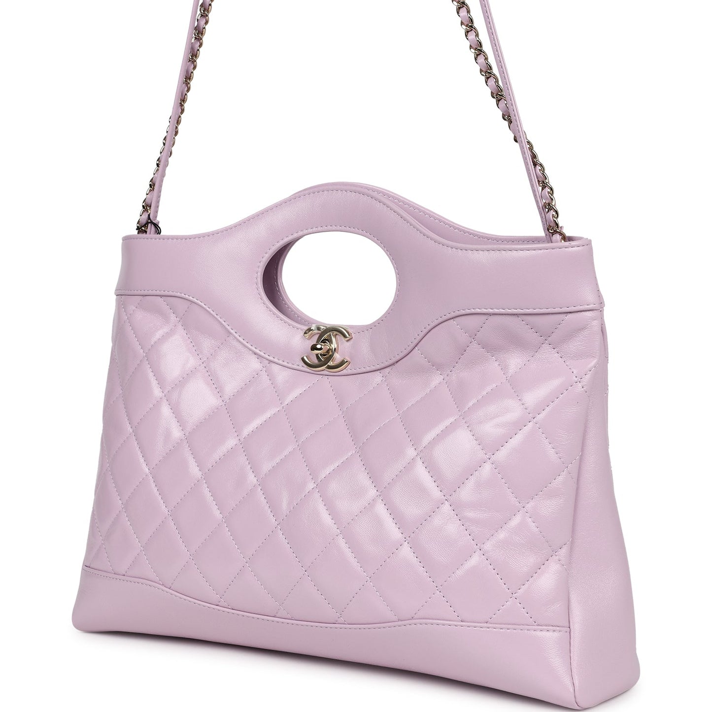 Chanel Large 31 Shopper Light Purple Shiny Lambskin Light Gold Hardware - Bob Flawless Skincare 