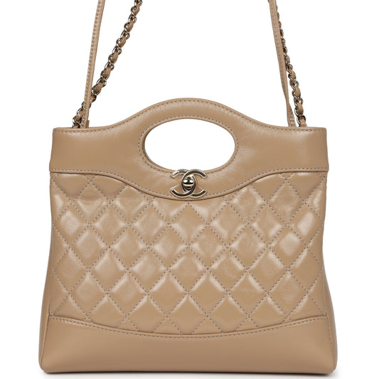 Chanel Small 31 Shopper Dark Beige Lambskin Light Gold Hardware - Bob Flawless Skincare 