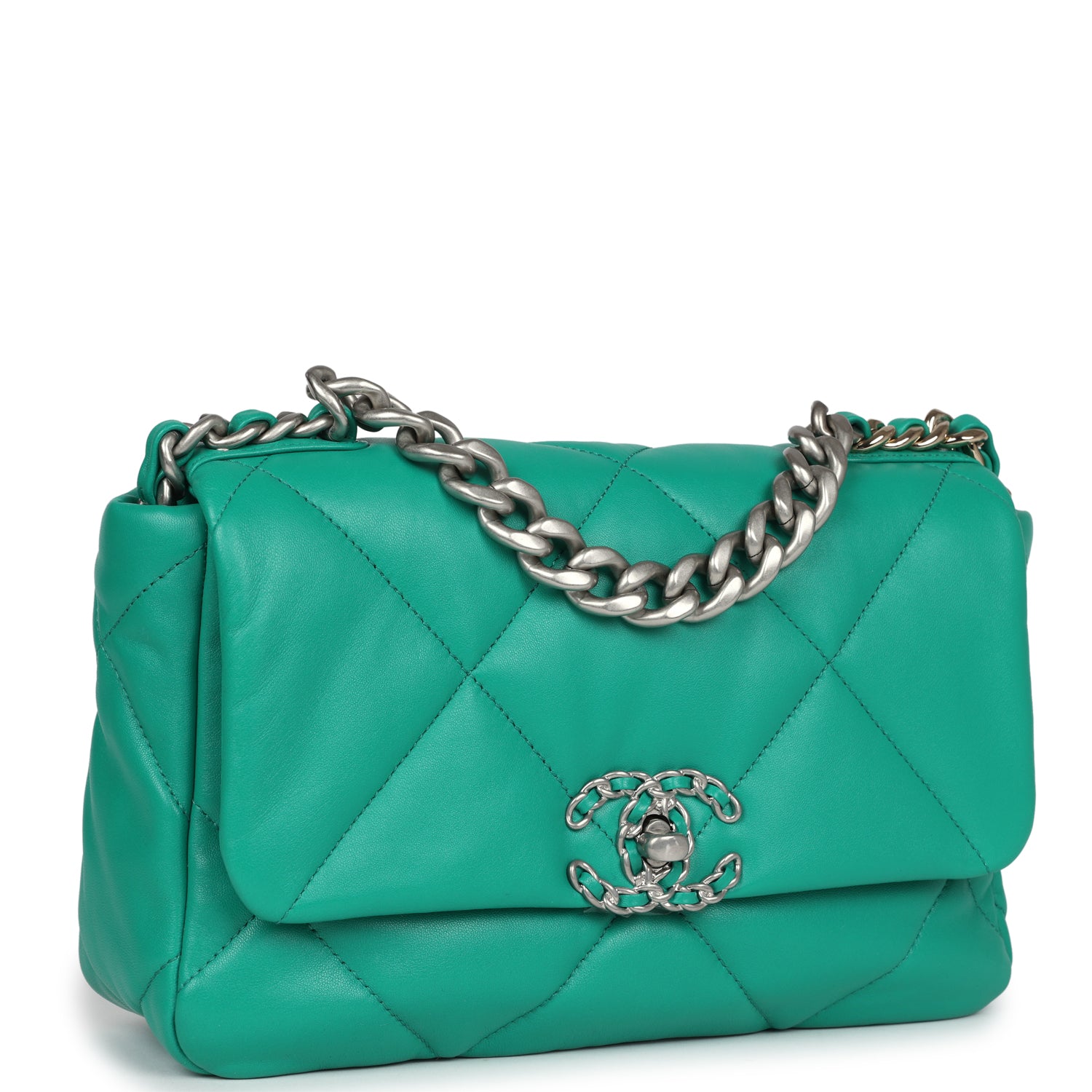 Chanel Medium 19 Flap Green Lambskin Mixed Metal Hardware - Bob Flawless Skincare 