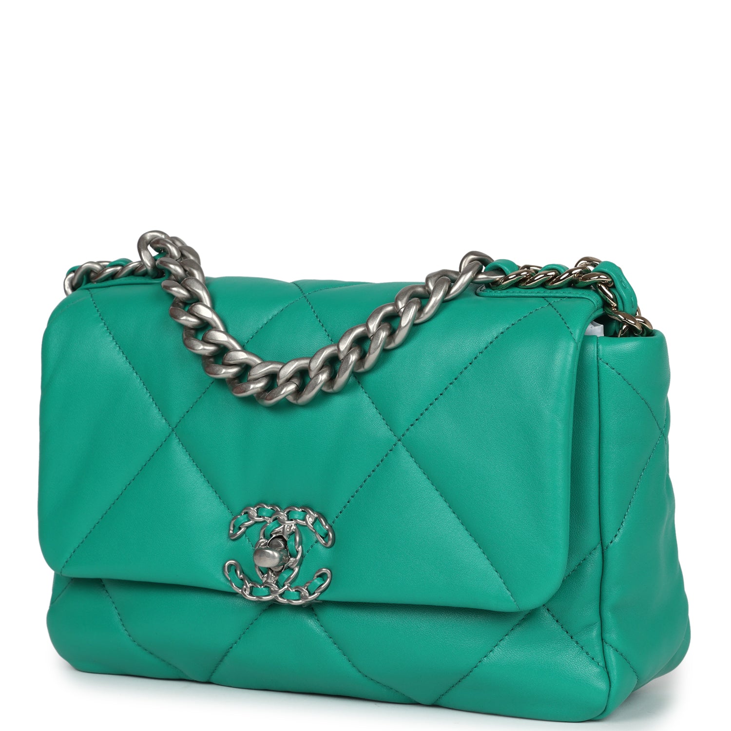 Chanel Medium 19 Flap Green Lambskin Mixed Metal Hardware - Bob Flawless Skincare 