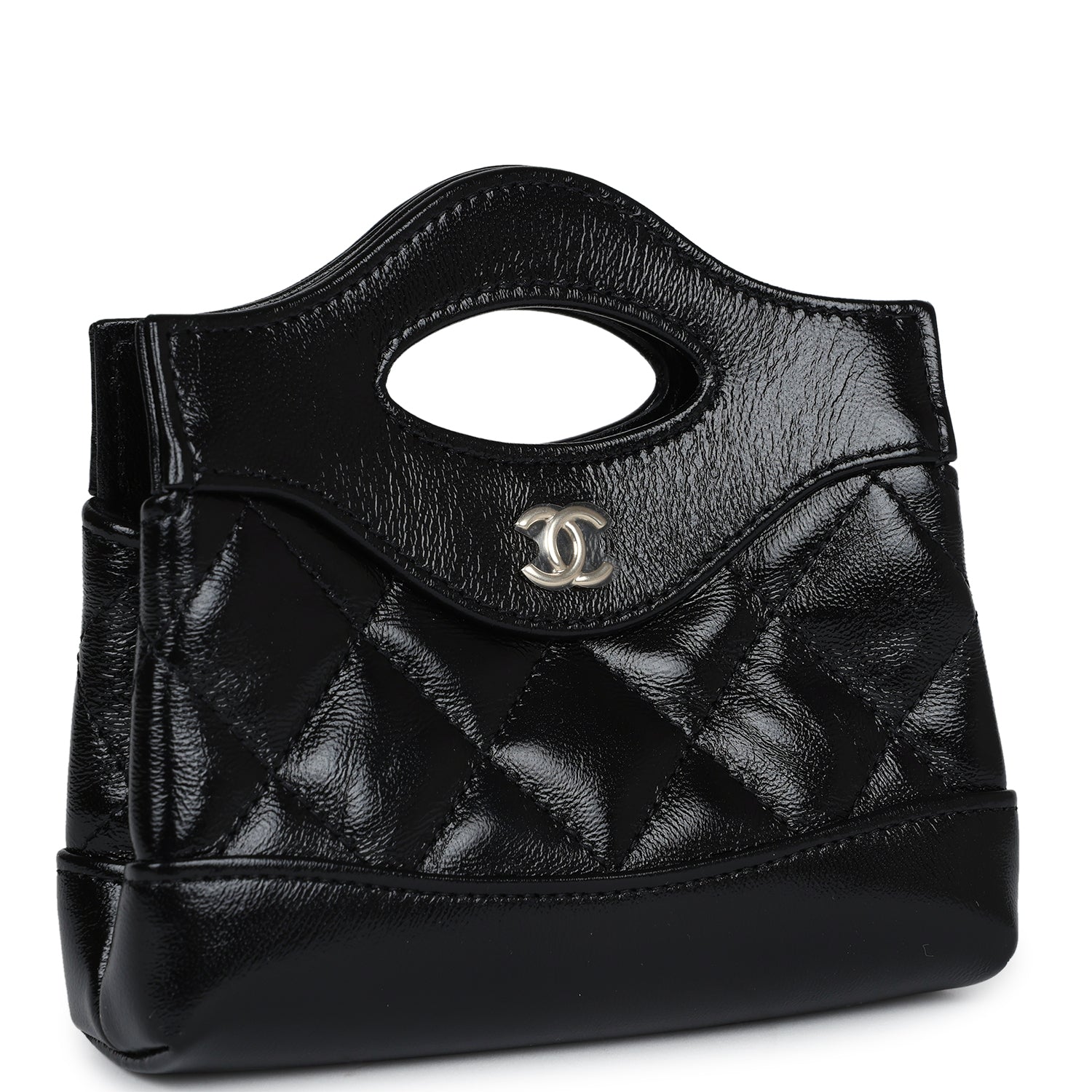 Chanel Micro 31 Shopper Black Shiny Lambskin Light Gold Hardware - Bob Flawless Skincare 