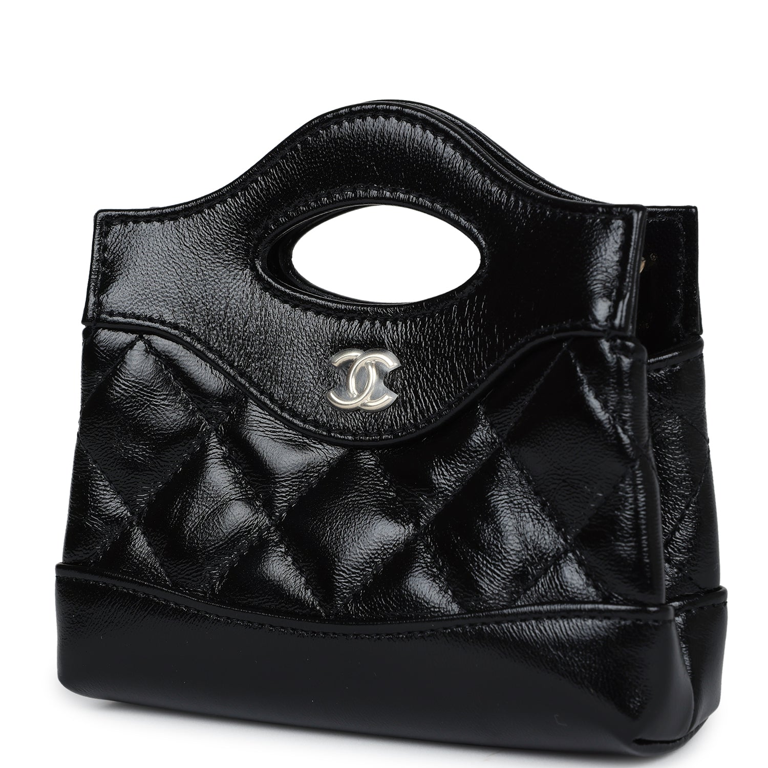 Chanel Micro 31 Shopper Black Shiny Lambskin Light Gold Hardware - Bob Flawless Skincare 