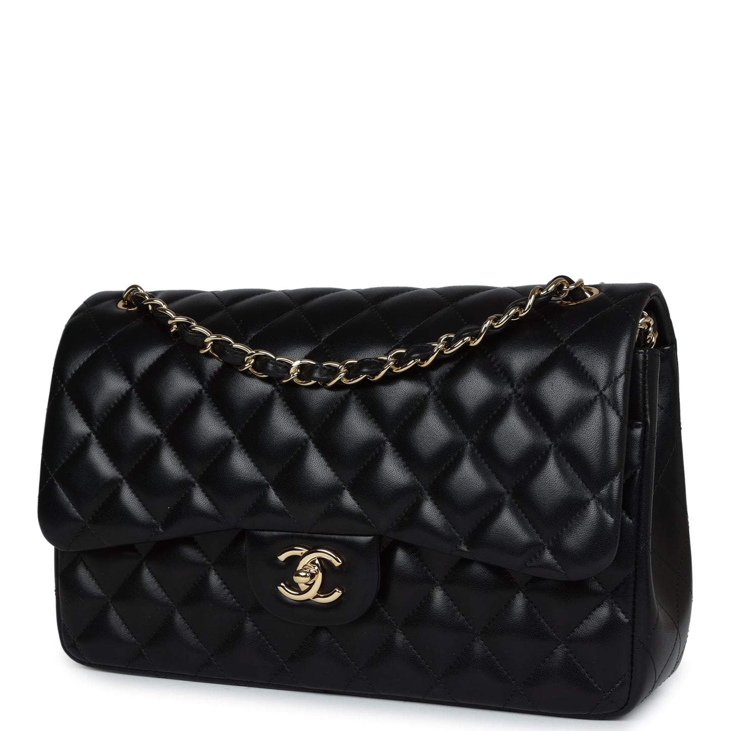 Chanel Jumbo Classic Double Flap Black Lambskin Gold Hardware