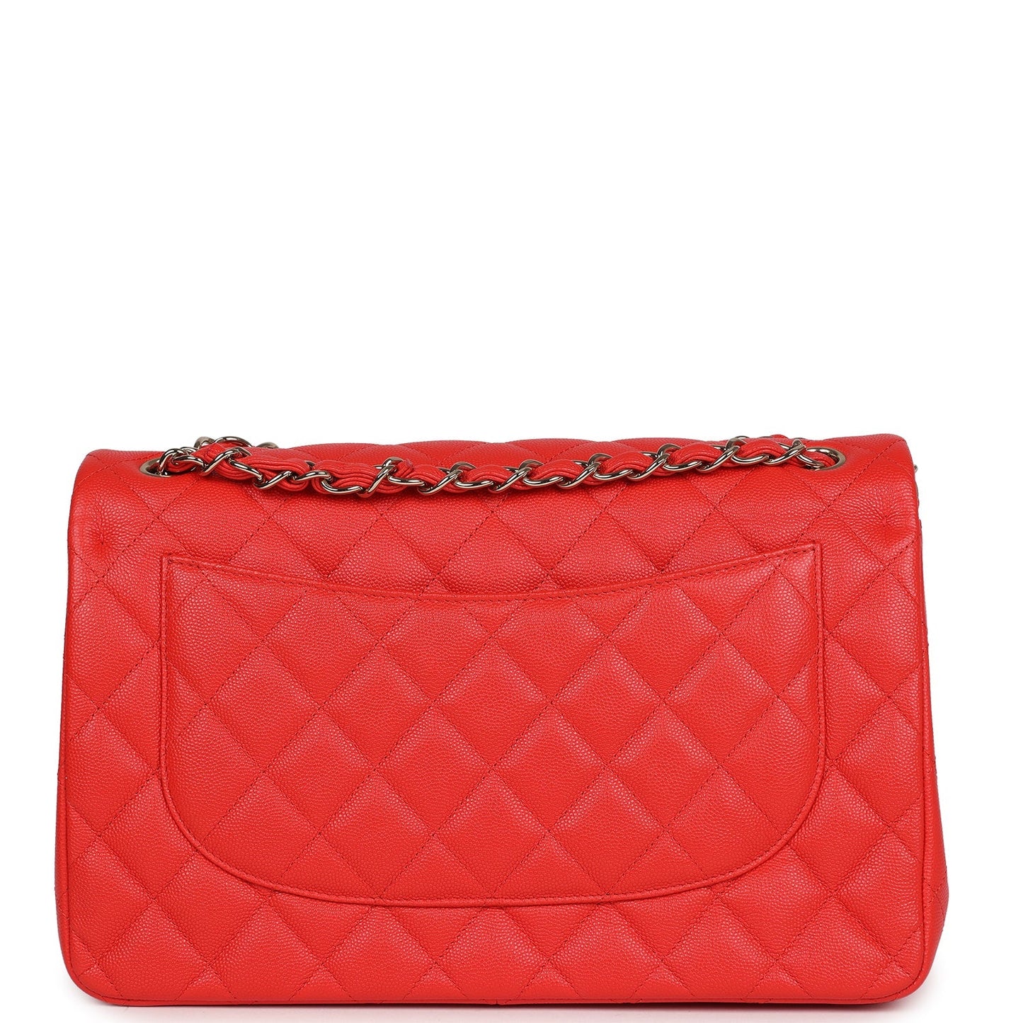 Pre-owned Chanel Jumbo Classic Double Flap Red Caviar Light Gold Hardware