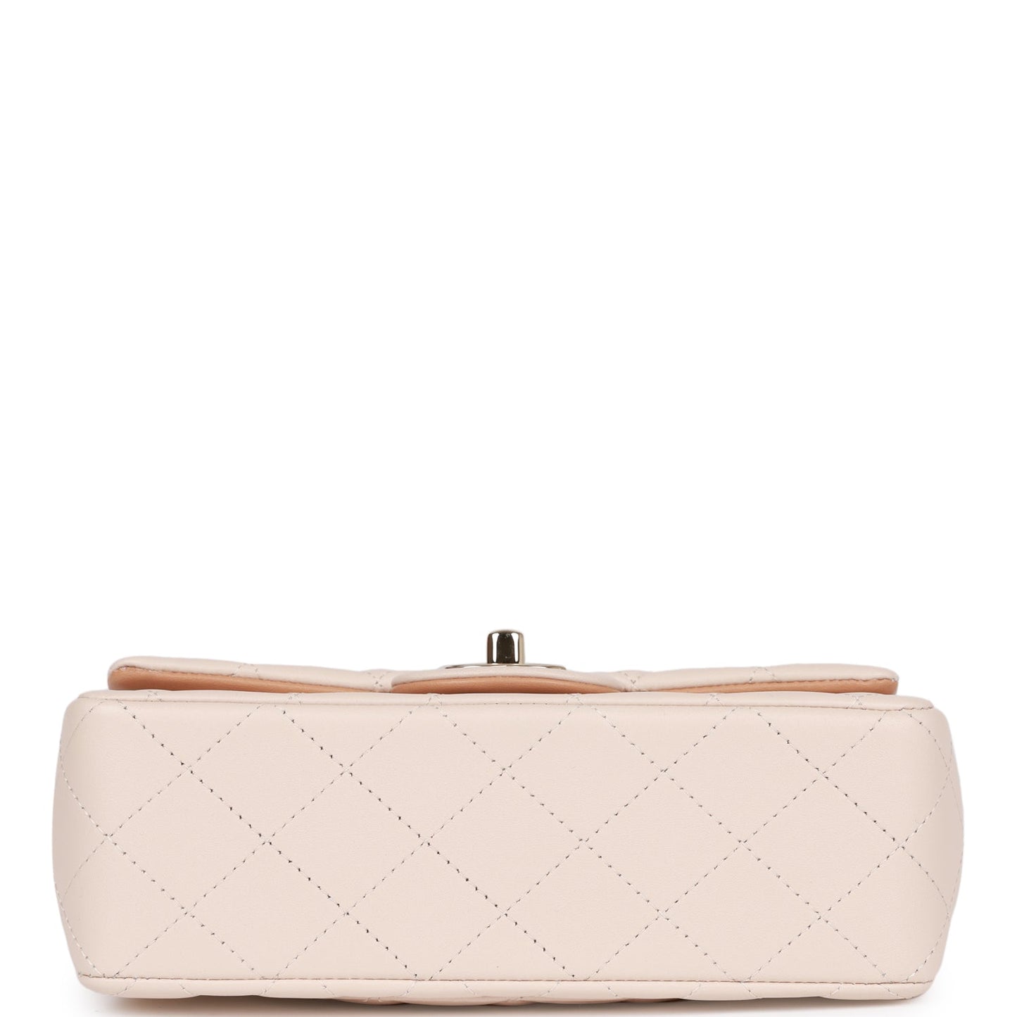 Chanel Mini Rectangular Flap with Top Handle Beige and Caramel Lambskin Light Gold Hardware