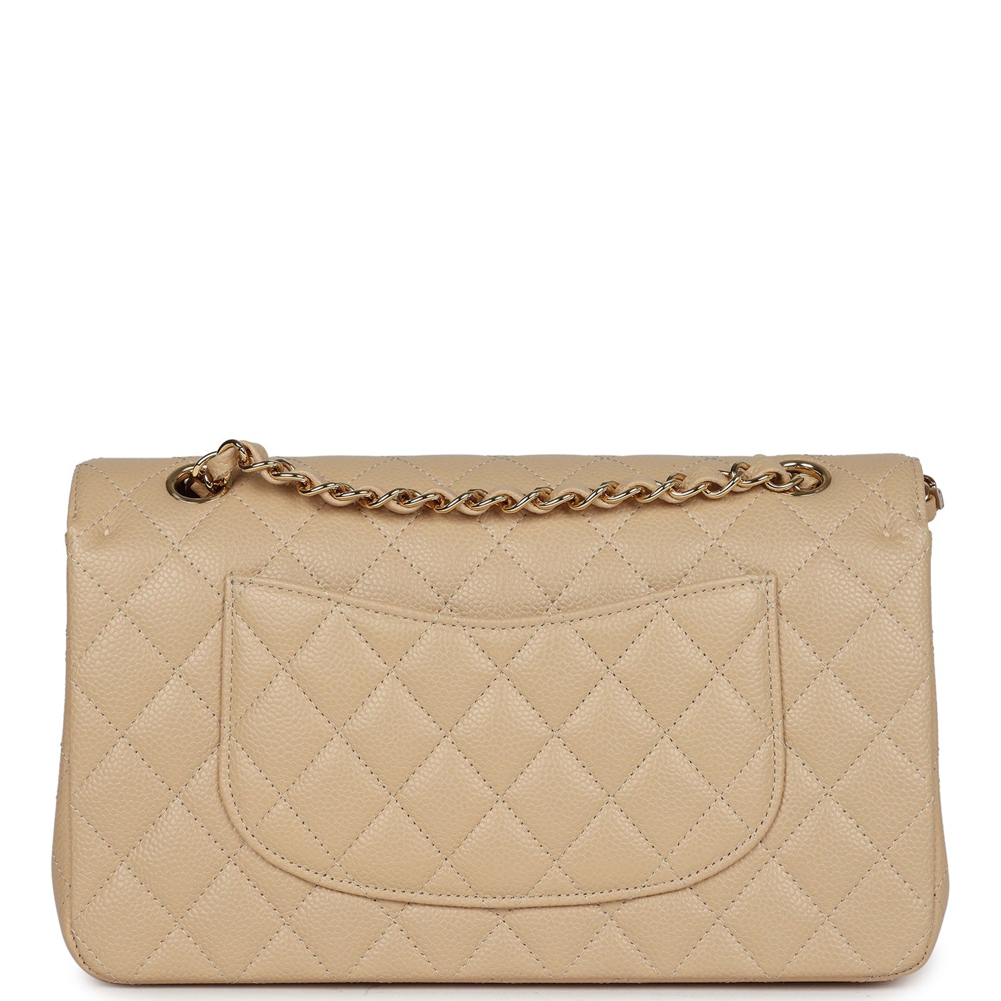 Chanel Medium Classic Double Flap Bag Beige Caviar Gold Hardware