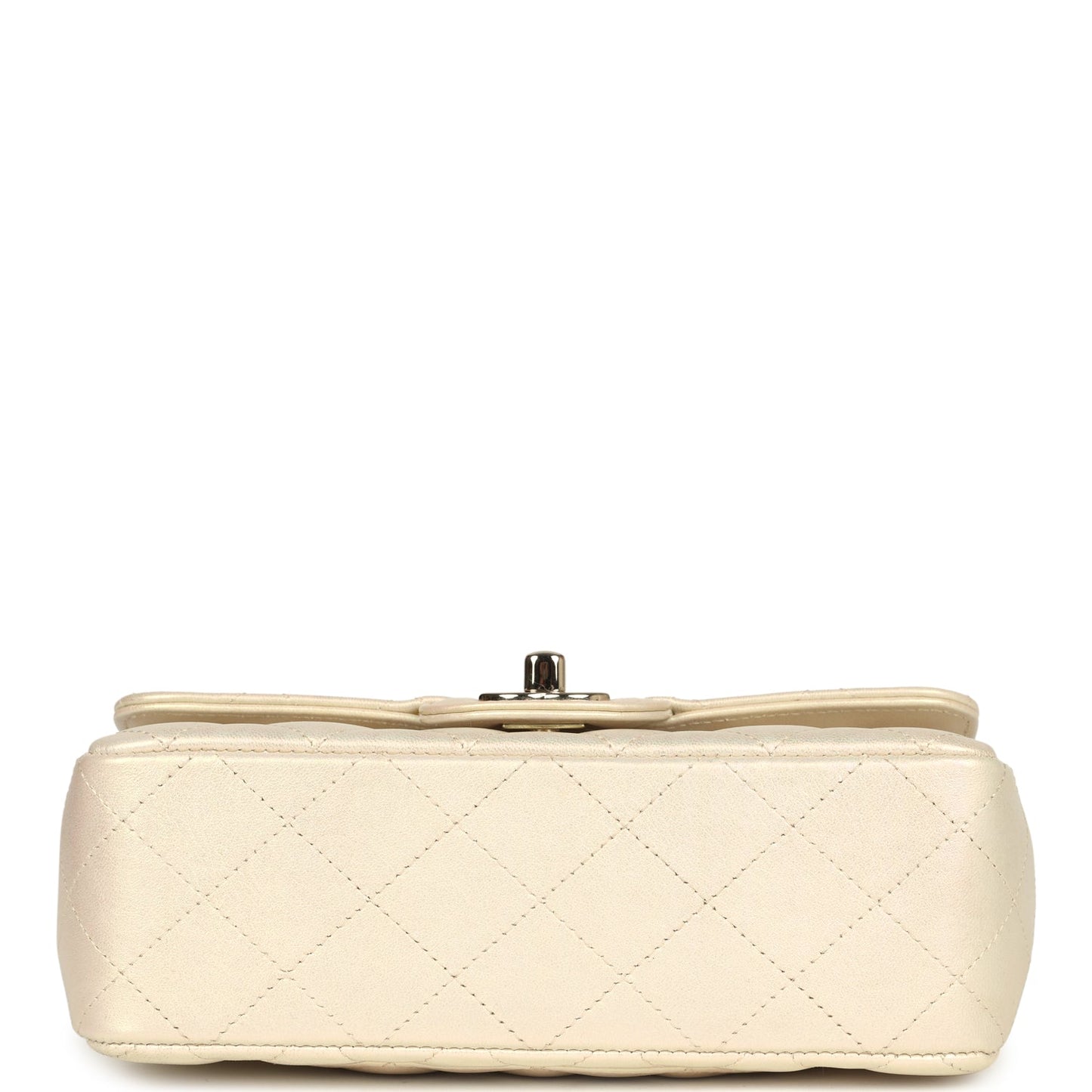 Chanel Mini Rectangular Flap Bag Iridescent Ivory Lambskin Light Gold Hardware