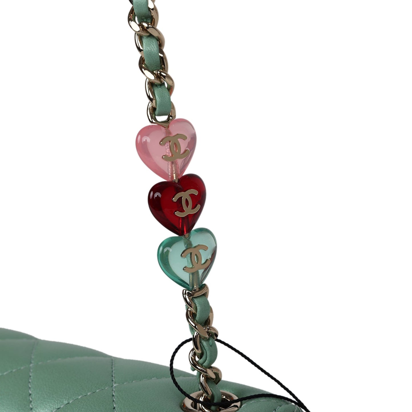 Chanel Candy Heart Mini Flap Bag Turquoise Lambskin Enamel and Light Gold Hardware