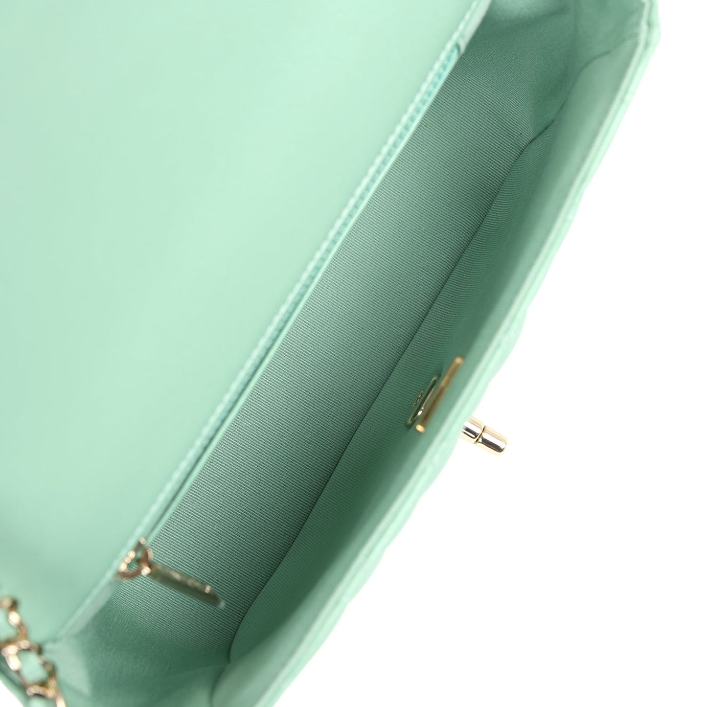 Chanel Candy Heart Mini Flap Bag Turquoise Lambskin Enamel and Light Gold Hardware