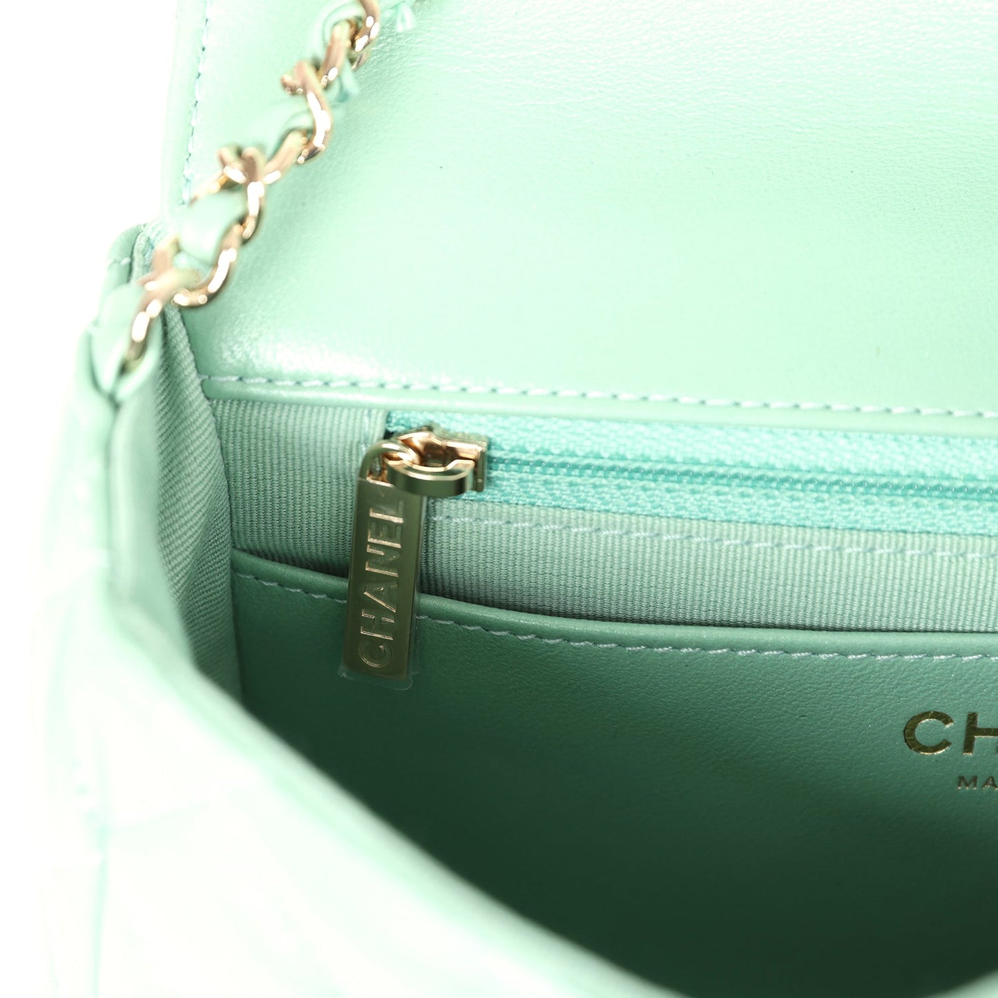 Chanel Candy Heart Mini Flap Bag Turquoise Lambskin Enamel and Light Gold Hardware