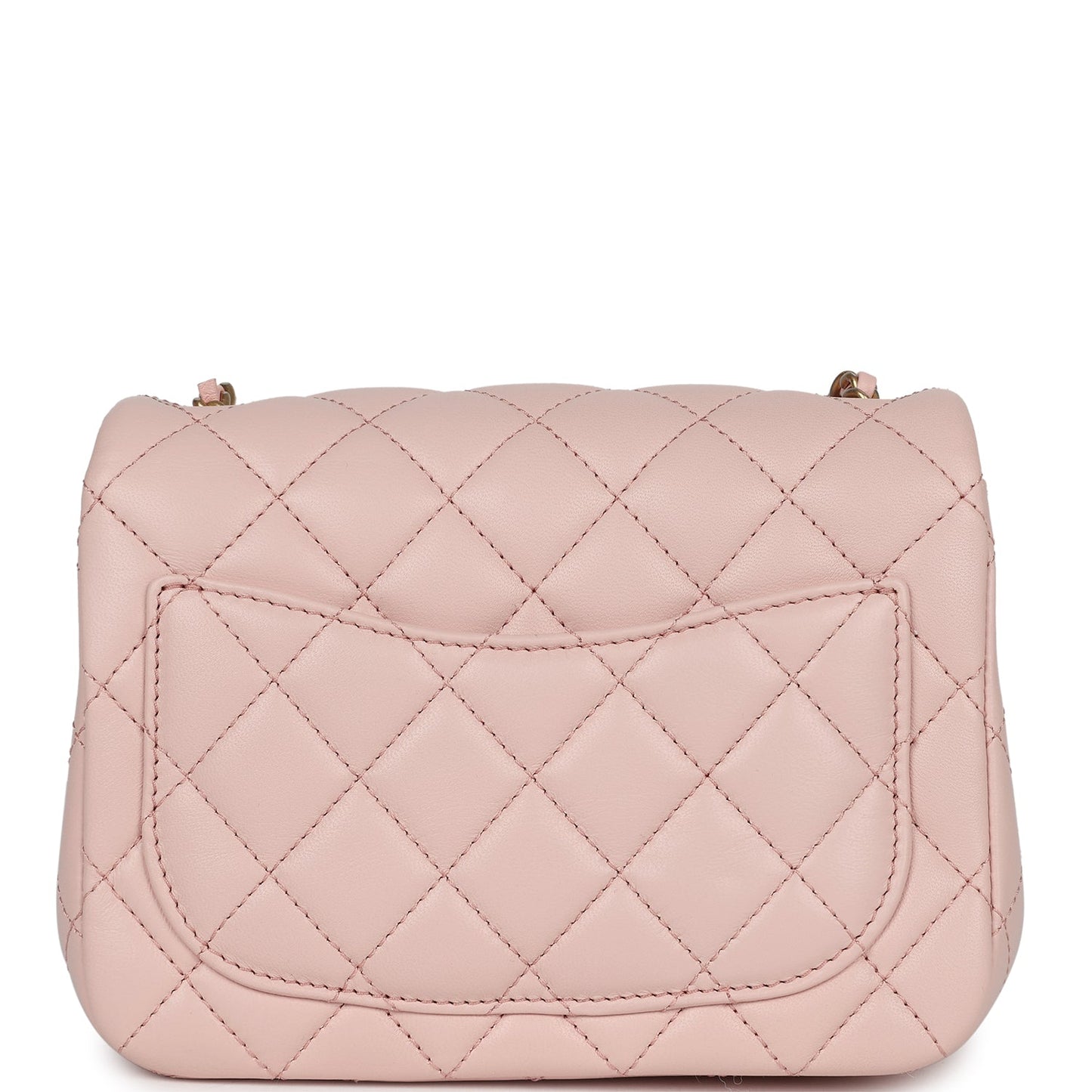 Chanel Mini Pearl Crush Square Flap Bag Light Pink Lambskin Aged Gold Hardware - Bob Flawless Skincare 