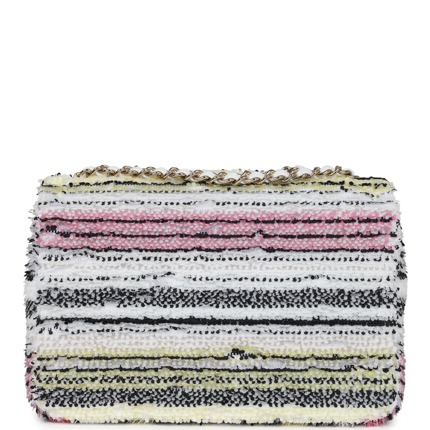 Chanel Mini Rectangular Flap White Multicolor Sequin Light Gold Hardware - Bob Flawless Skincare 