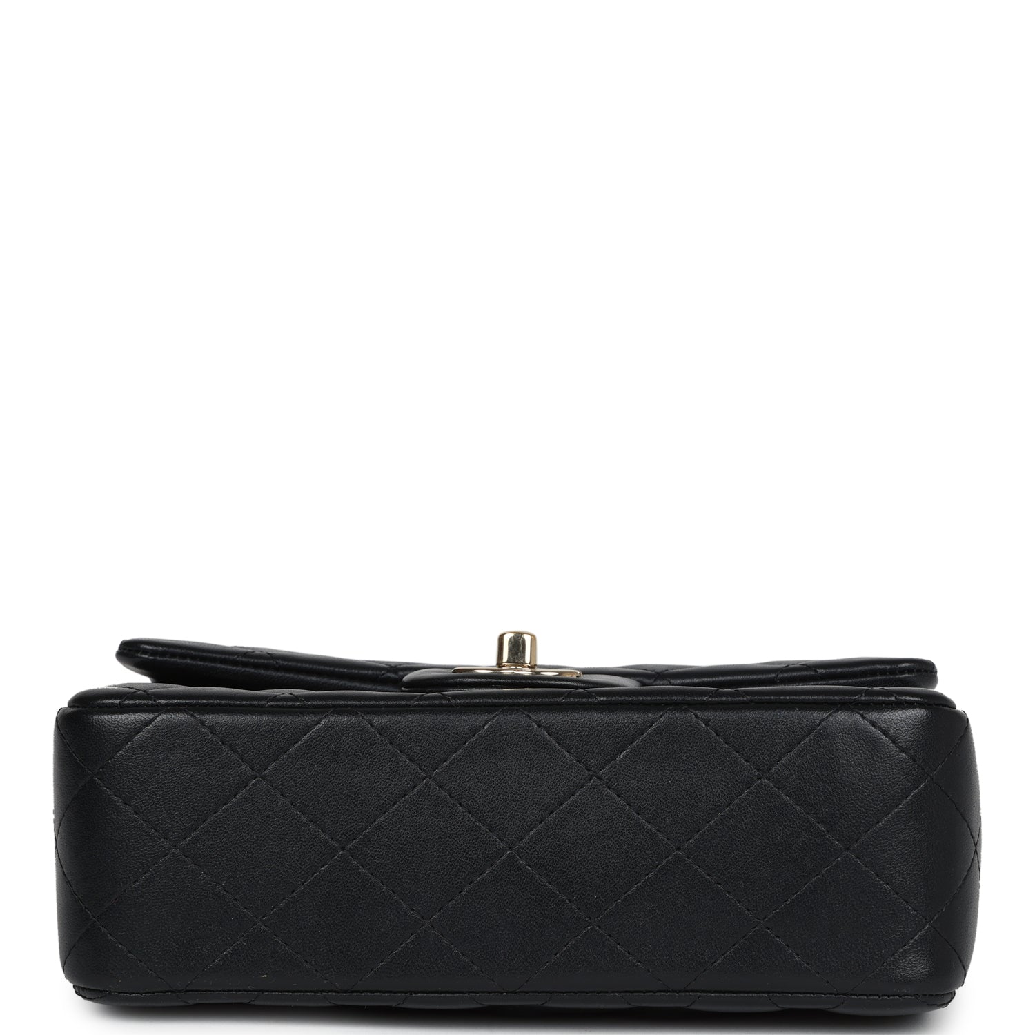 Pre-owned Chanel Mini Rectangular Flap with Top Handle Black Lambskin Light Gold Hardware - Bob Flawless Skincare 