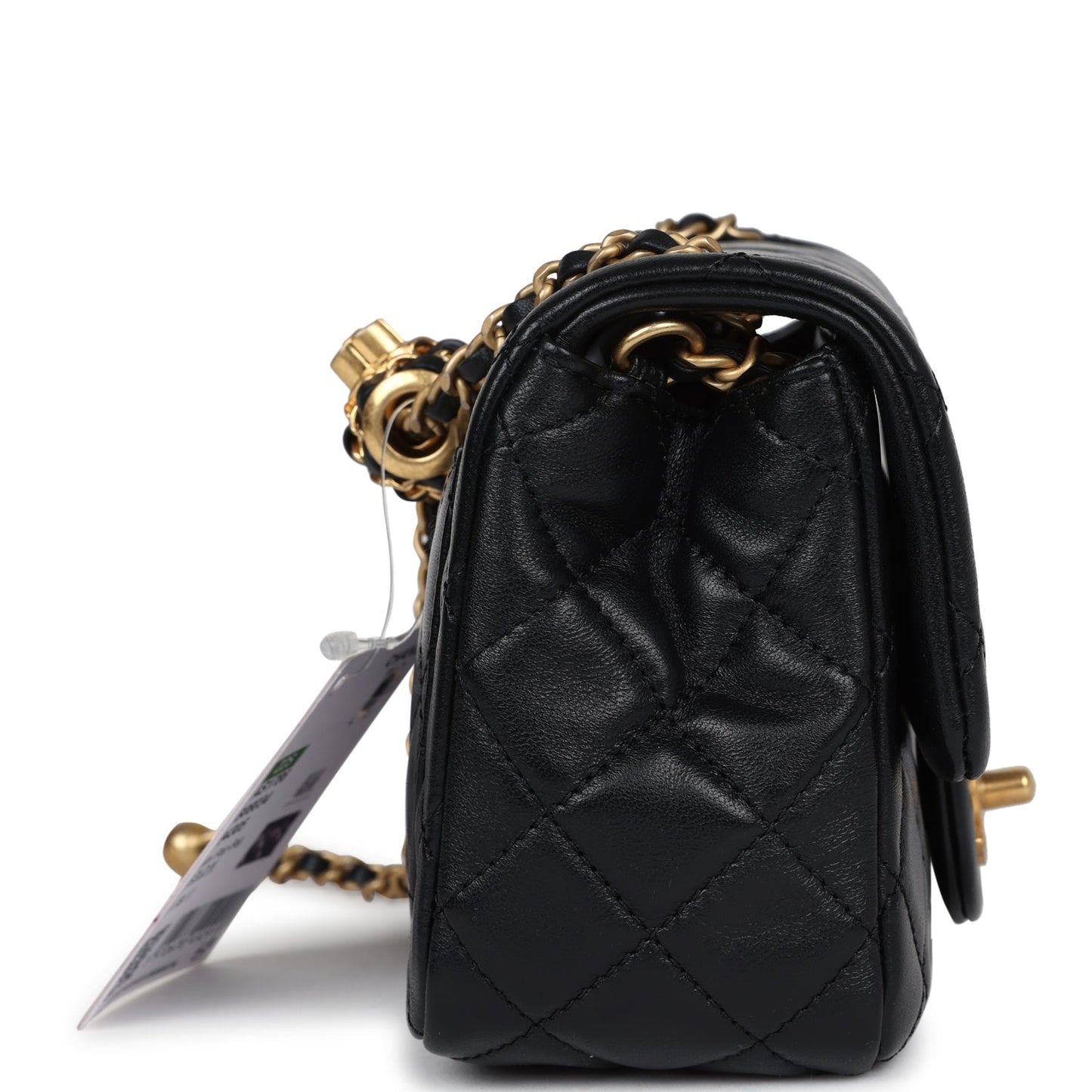 Chanel Mini Square Pearl Crush Flap Bag Black Lambskin Anitque Gold Hardware - Bob Flawless Skincare 