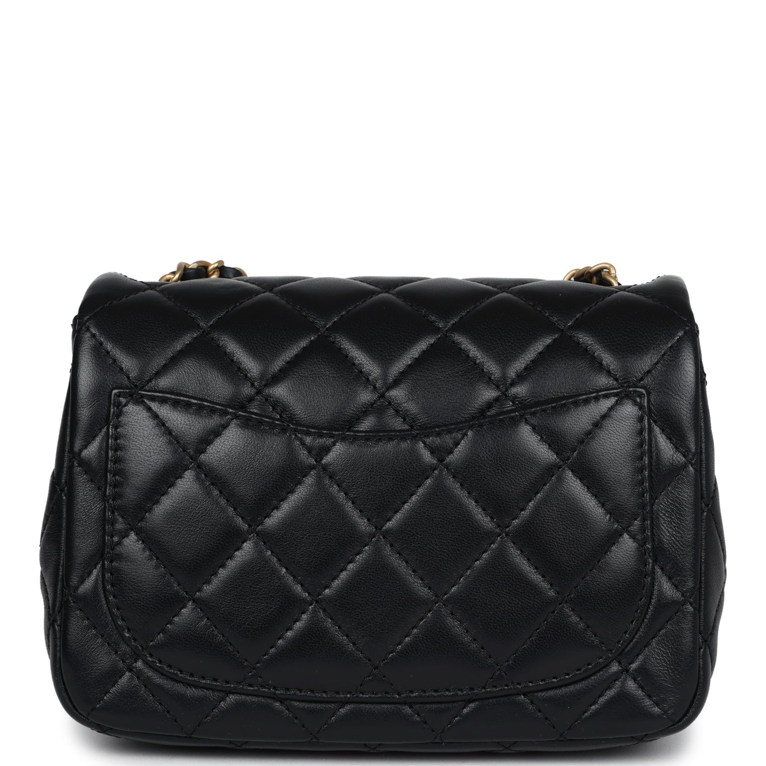 Chanel Mini Square Pearl Crush Flap Bag Black Lambskin Anitque Gold Hardware - Bob Flawless Skincare 