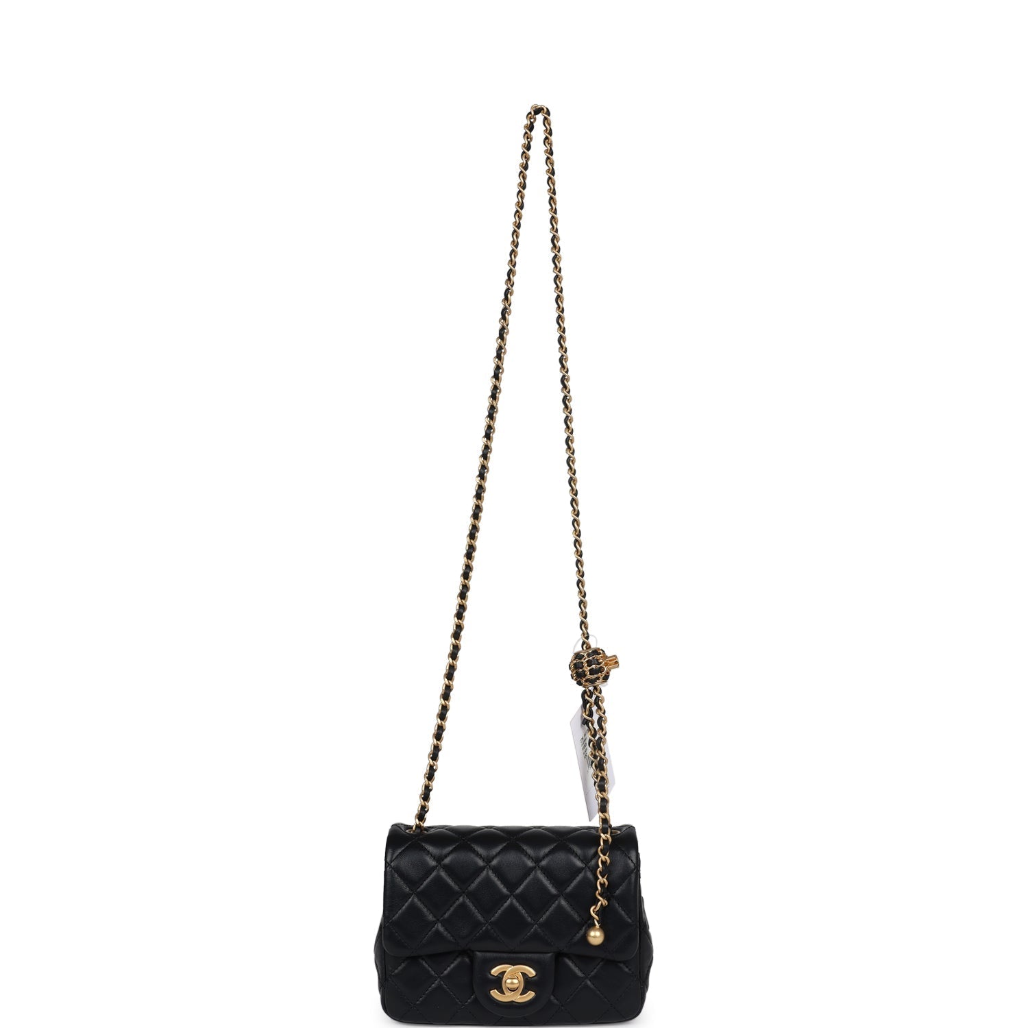 Chanel Mini Square Pearl Crush Flap Bag Black Lambskin Anitque Gold Hardware - Bob Flawless Skincare 